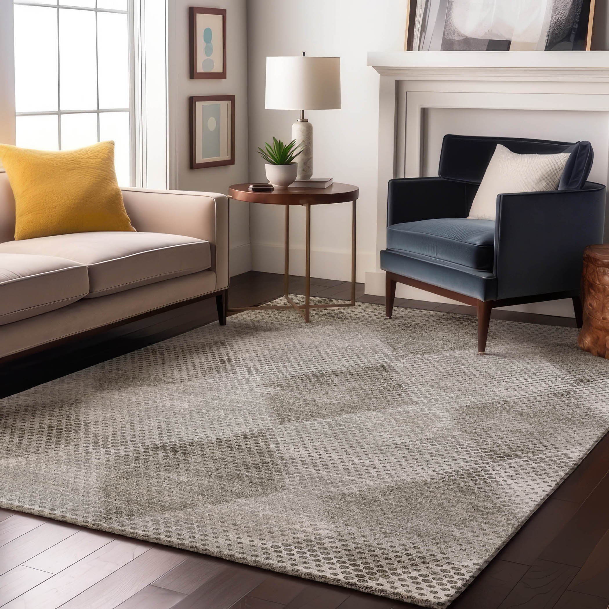 Kyoto Machine Washable Transitional Gray Rug 2'6" x 3'10" #shape_Rectangle