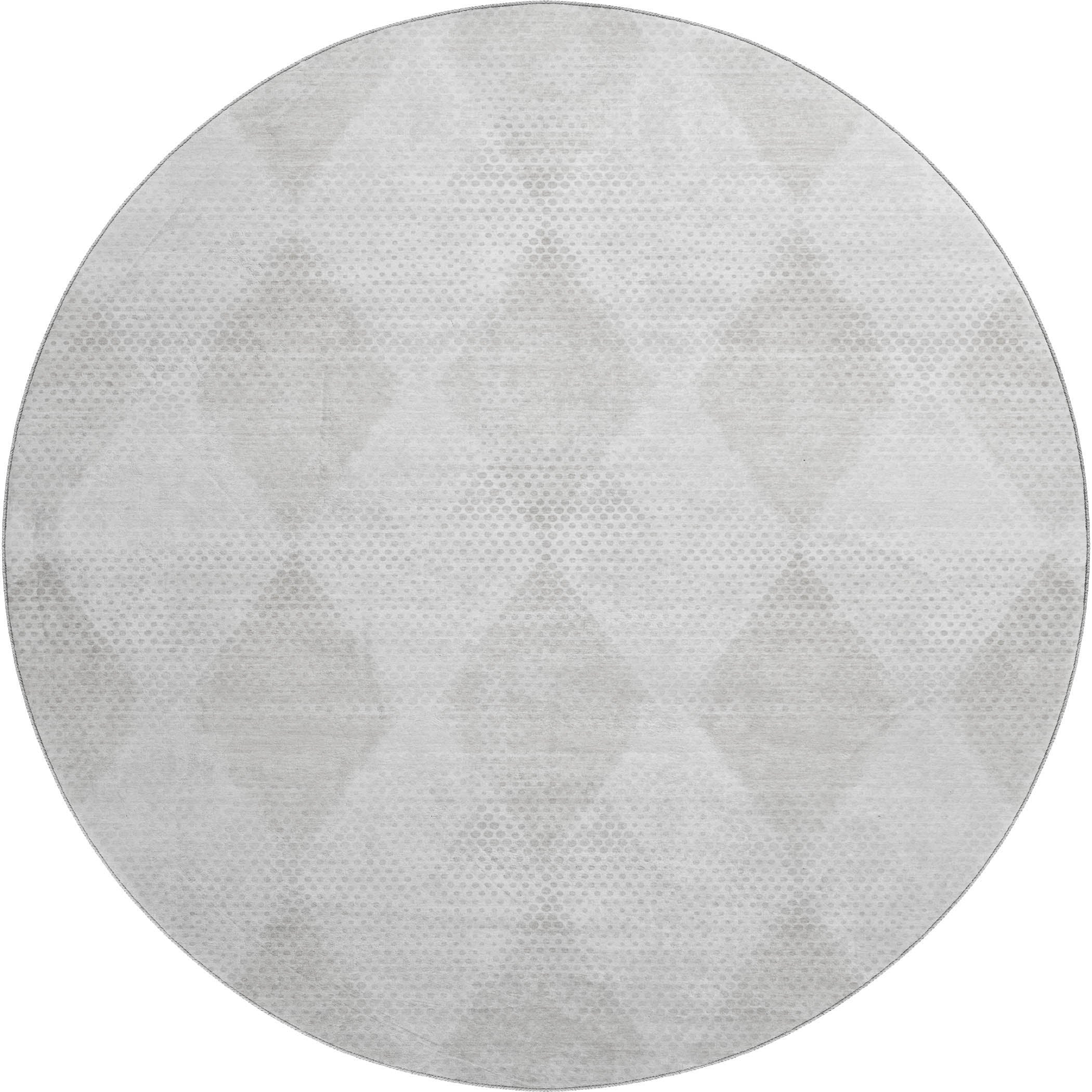 Kyoto Machine Washable Transitional Ivory Rug 8' x 8' #shape_Round