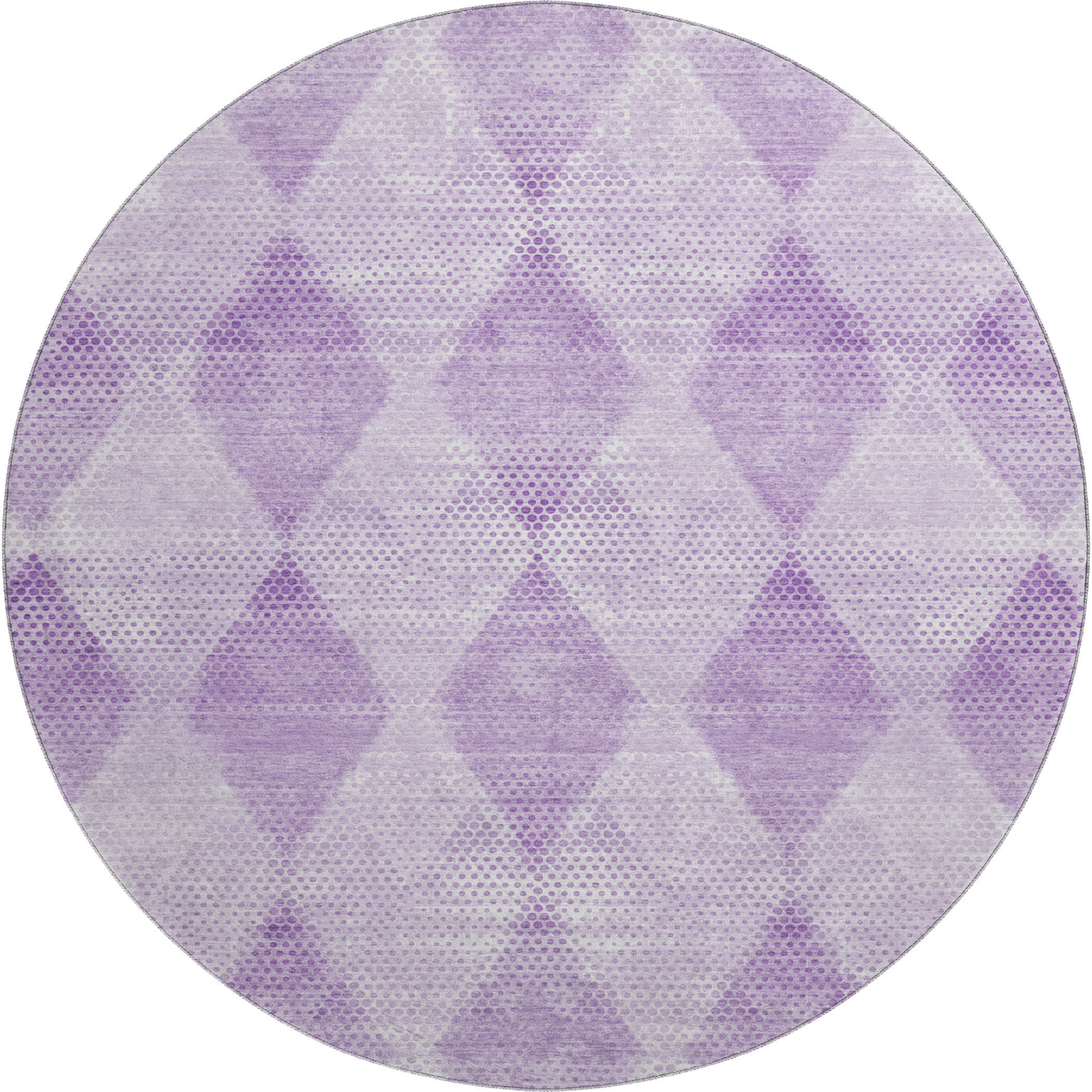 Kyoto Machine Washable Transitional Lavender Purple Rug 8' x 8' #shape_Round