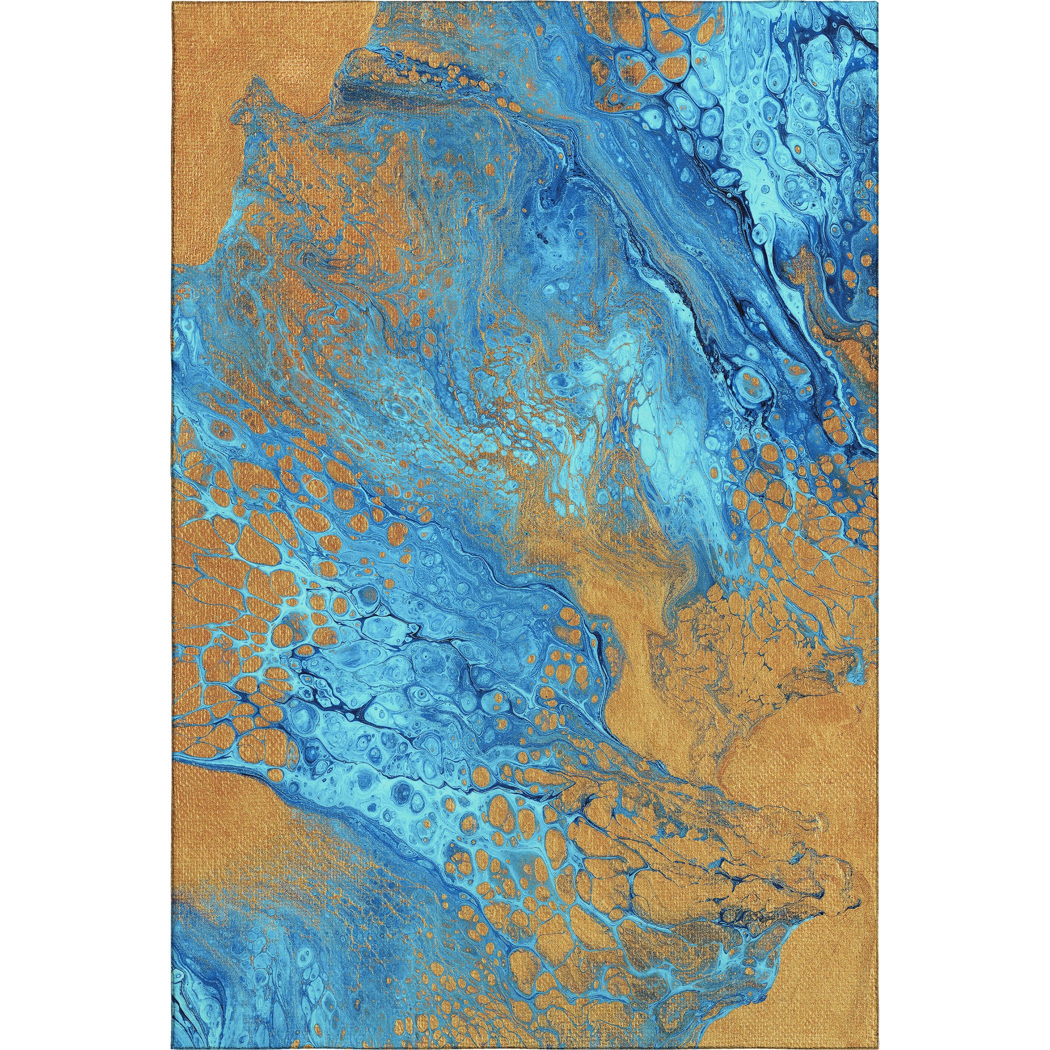 Tallinn Machine Washable Contemporary Cobalt Blue Rug 2'6" x 3'10" #shape_Rectangle