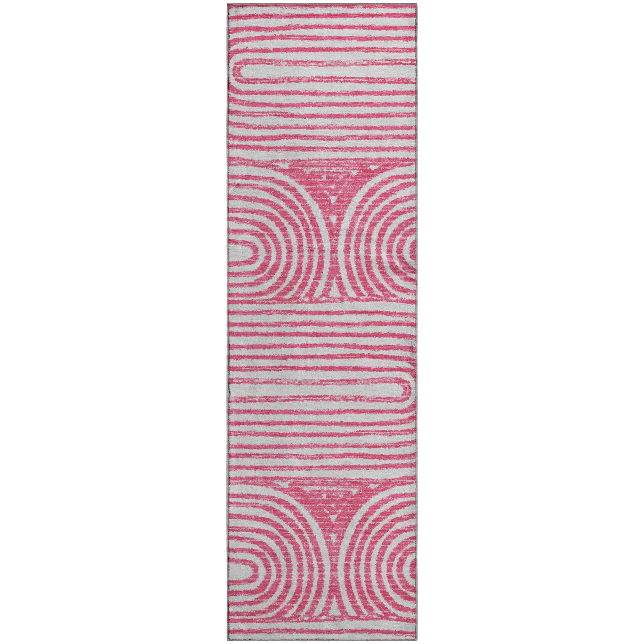 Mdina Machine Washable Contemporary Blush Pink Rug 2'3" x 7'6" #shape_Runner