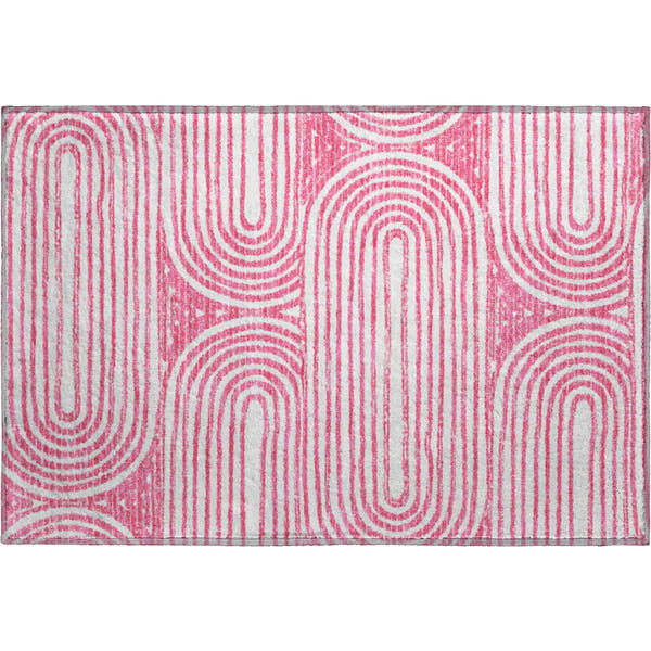 Mdina Machine Washable Contemporary Blush Pink Rug 1'8" x 2'6"