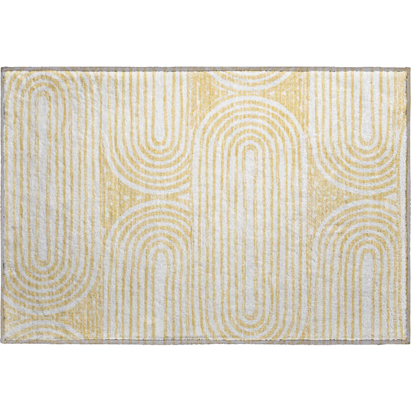 Mdina Machine Washable Contemporary Gold Rug 1'8" x 2'6"
