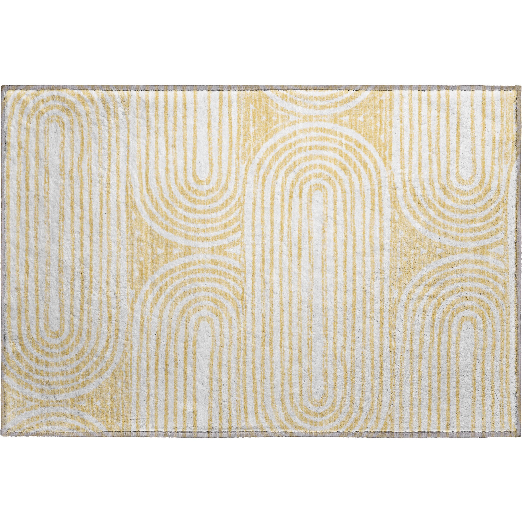 Mdina Machine Washable Contemporary Gold Rug 1'8" x 2'6" #shape_Rectangle