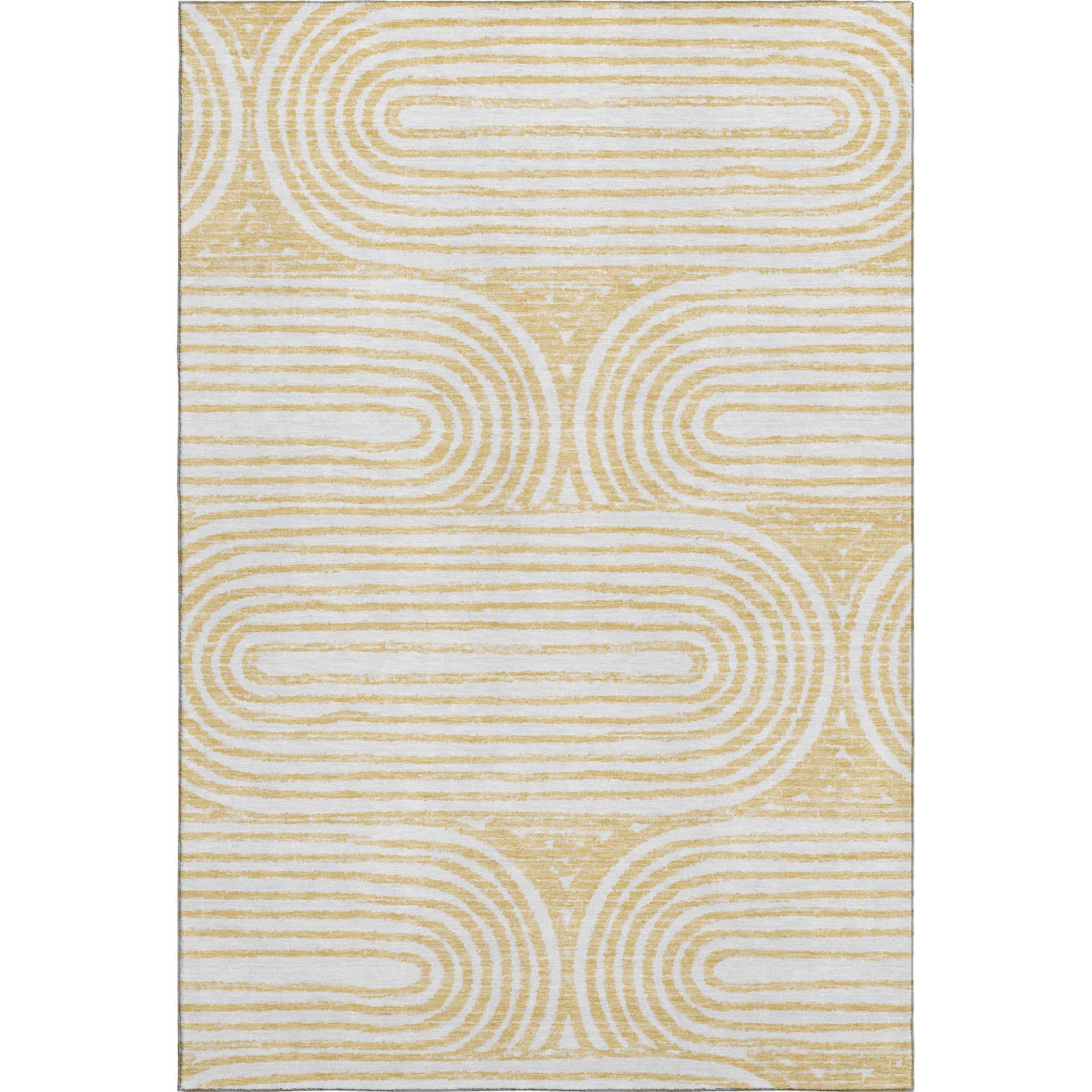Mdina Machine Washable Contemporary Gold Rug 2'6" x 3'10" #shape_Rectangle