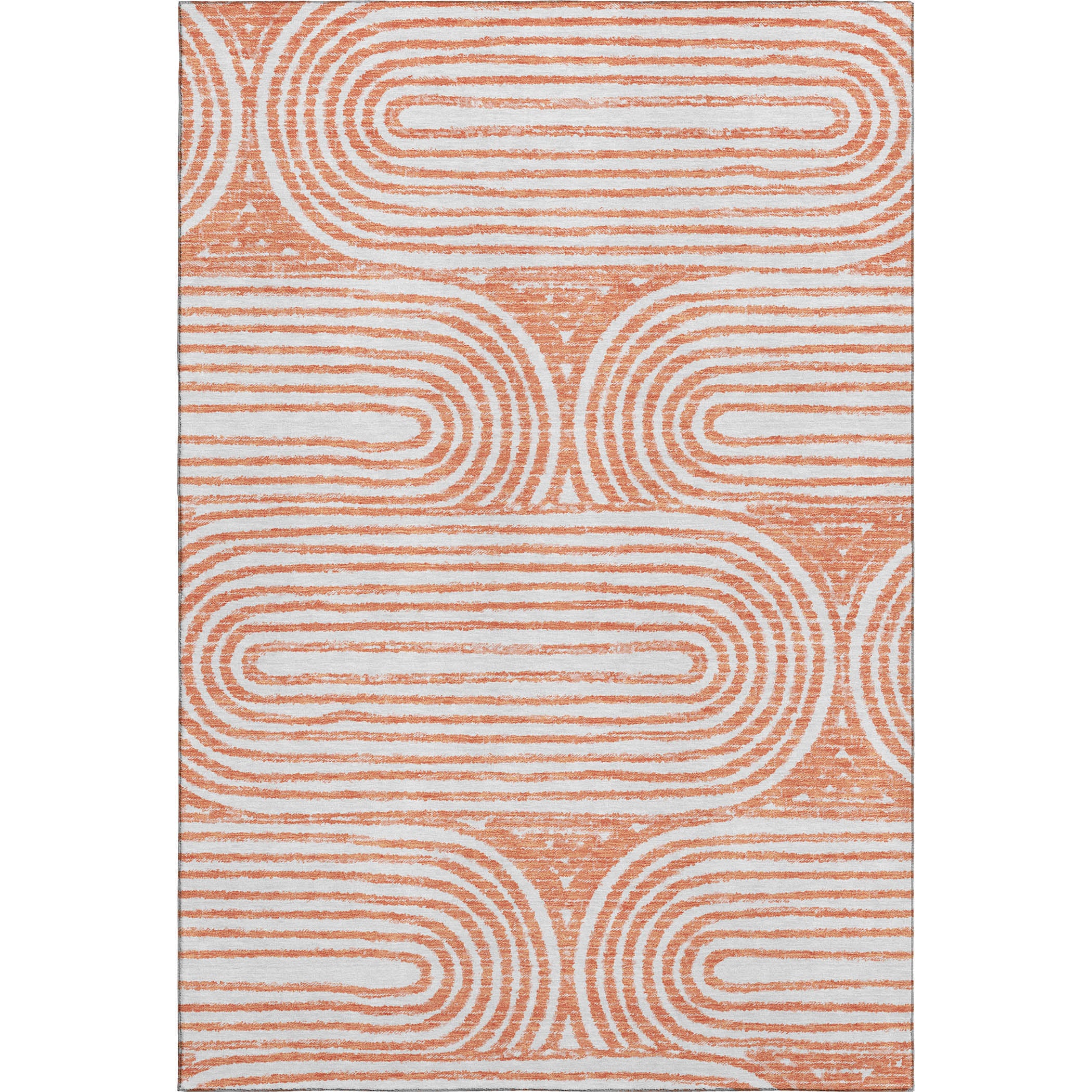 Mdina Machine Washable Contemporary Salmon Orange Rug 2'6" x 3'10" #shape_Rectangle