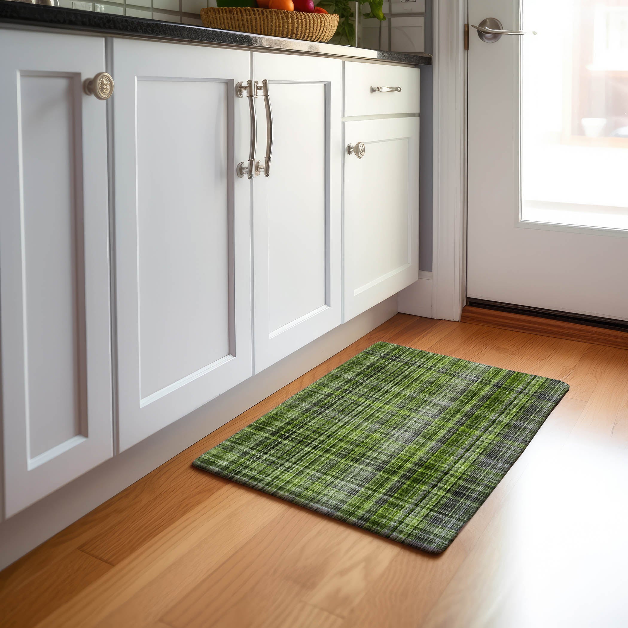 Tallinn Machine Washable Transitional Green Rug 1'8" x 2'6" #shape_Rectangle