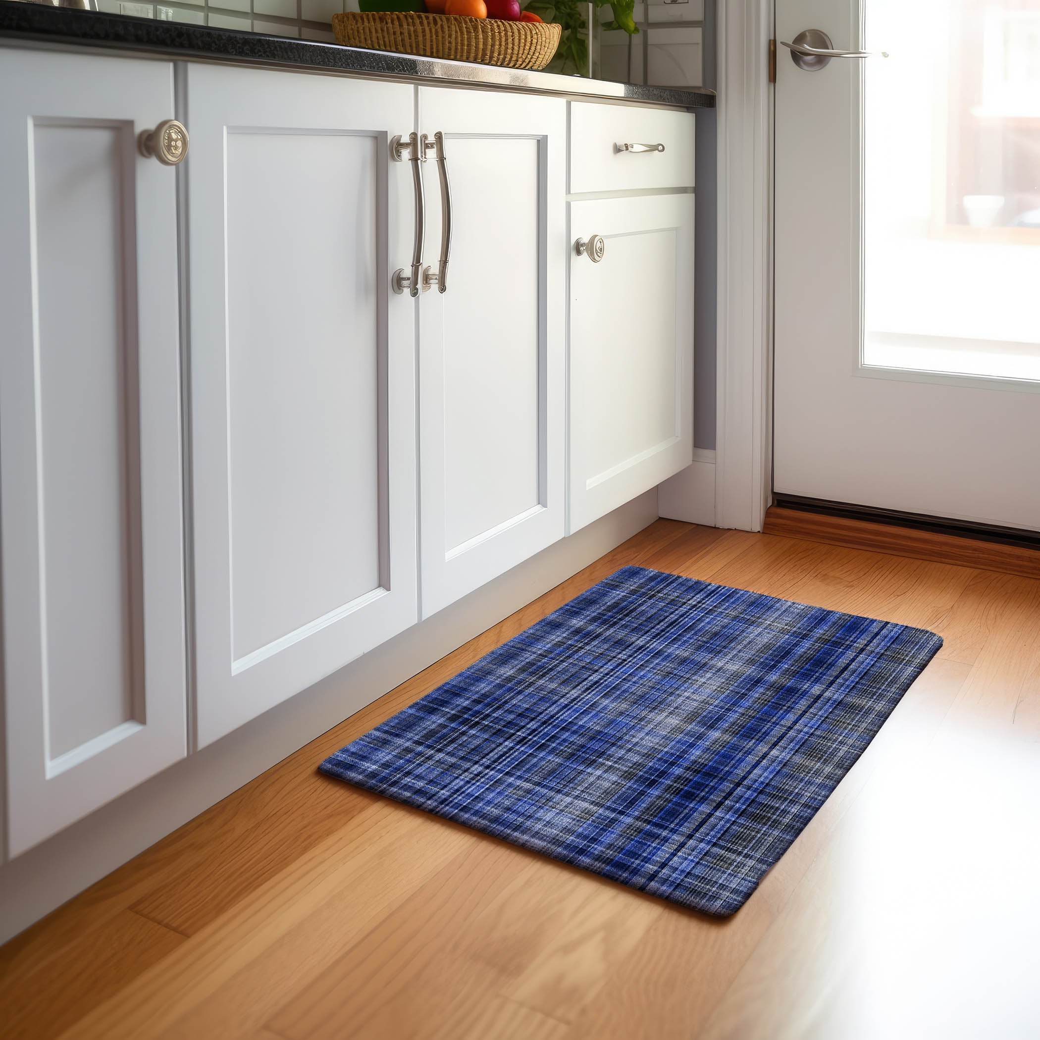 Tallinn Machine Washable Transitional Navy Blue Rug 1'8" x 2'6" #shape_Rectangle