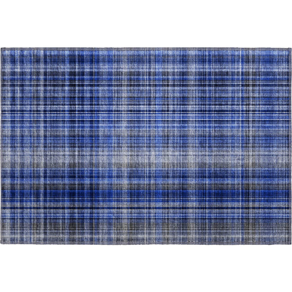 Tallinn Machine Washable Transitional Navy Blue Rug 1'8" x 2'6"