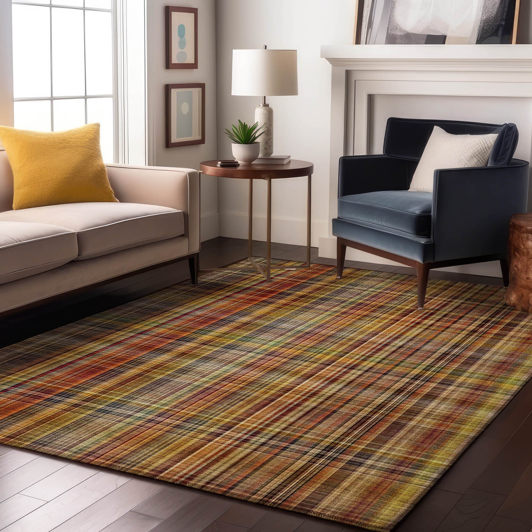 Tallinn Machine Washable Transitional Paprika Orange Rug 2'6" x 3'10" #shape_Rectangle
