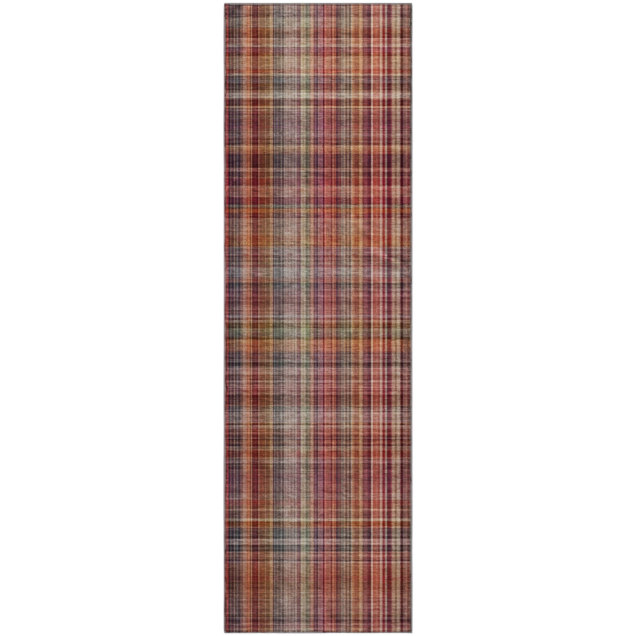 Tallinn Machine Washable Transitional Red Rug 2'3" x 7'6" #shape_Runner
