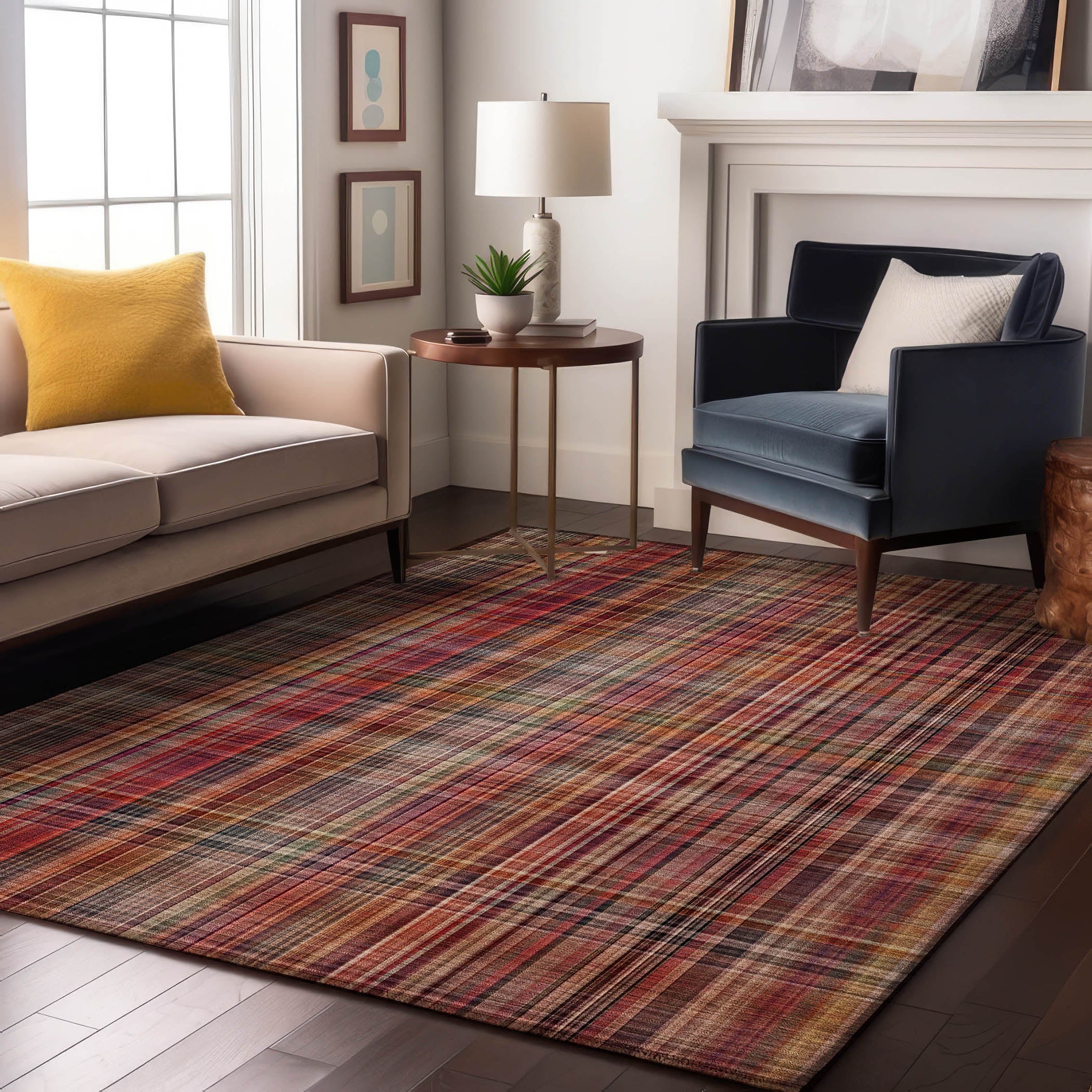 Tallinn Machine Washable Transitional Red Rug 2'6" x 3'10" #shape_Rectangle