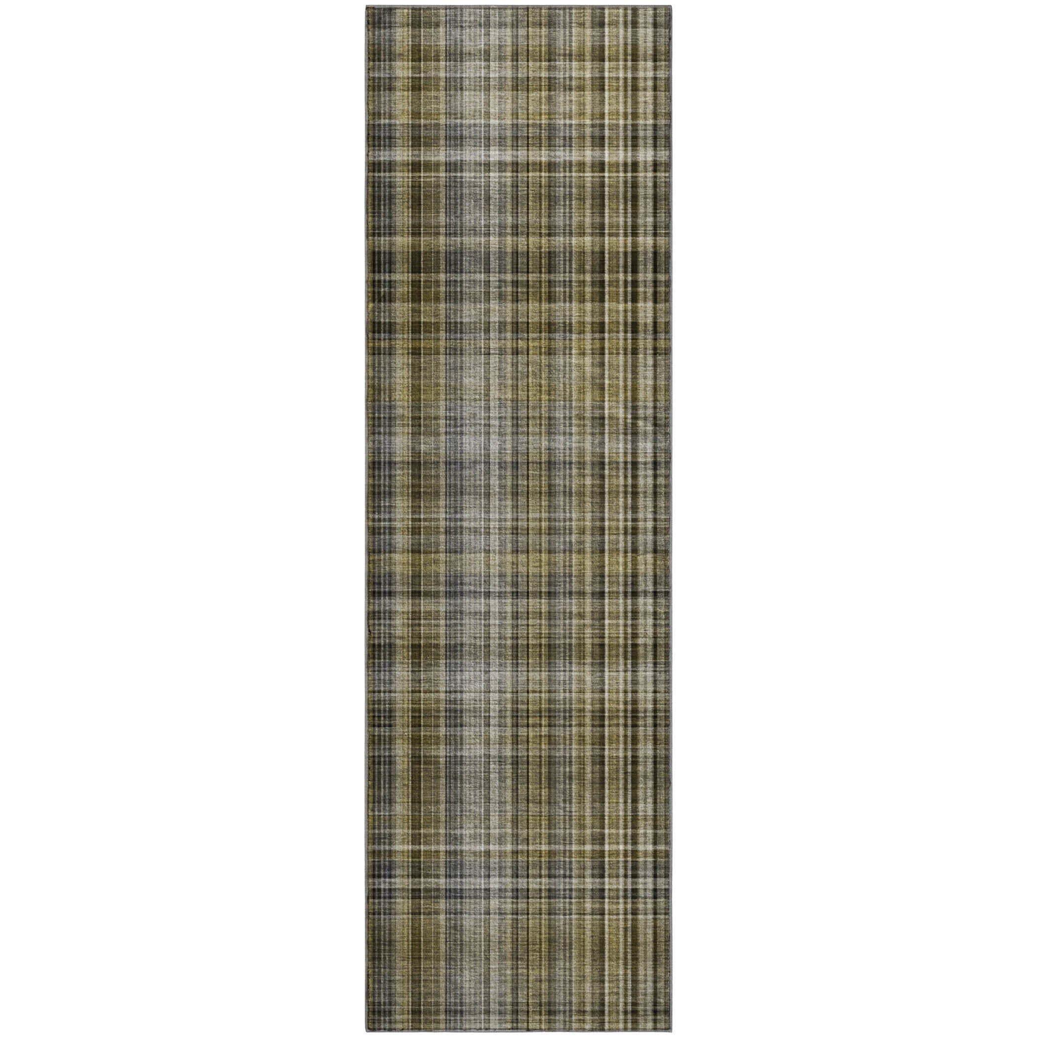 Tallinn Machine Washable Transitional Taupe Brown Rug 2'3" x 7'6" #shape_Runner