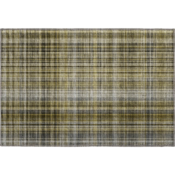 Tallinn Machine Washable Transitional Taupe Brown Rug 1'8" x 2'6"