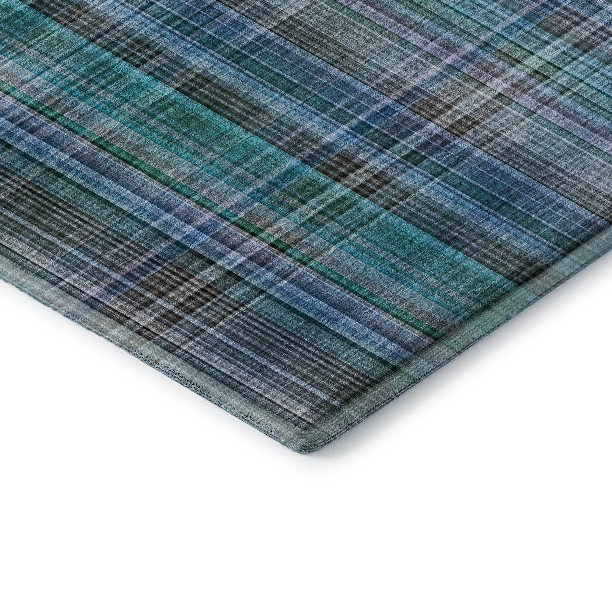 Tallinn Machine Washable Transitional Teal Rug 1'8" x 2'6" #shape_Rectangle