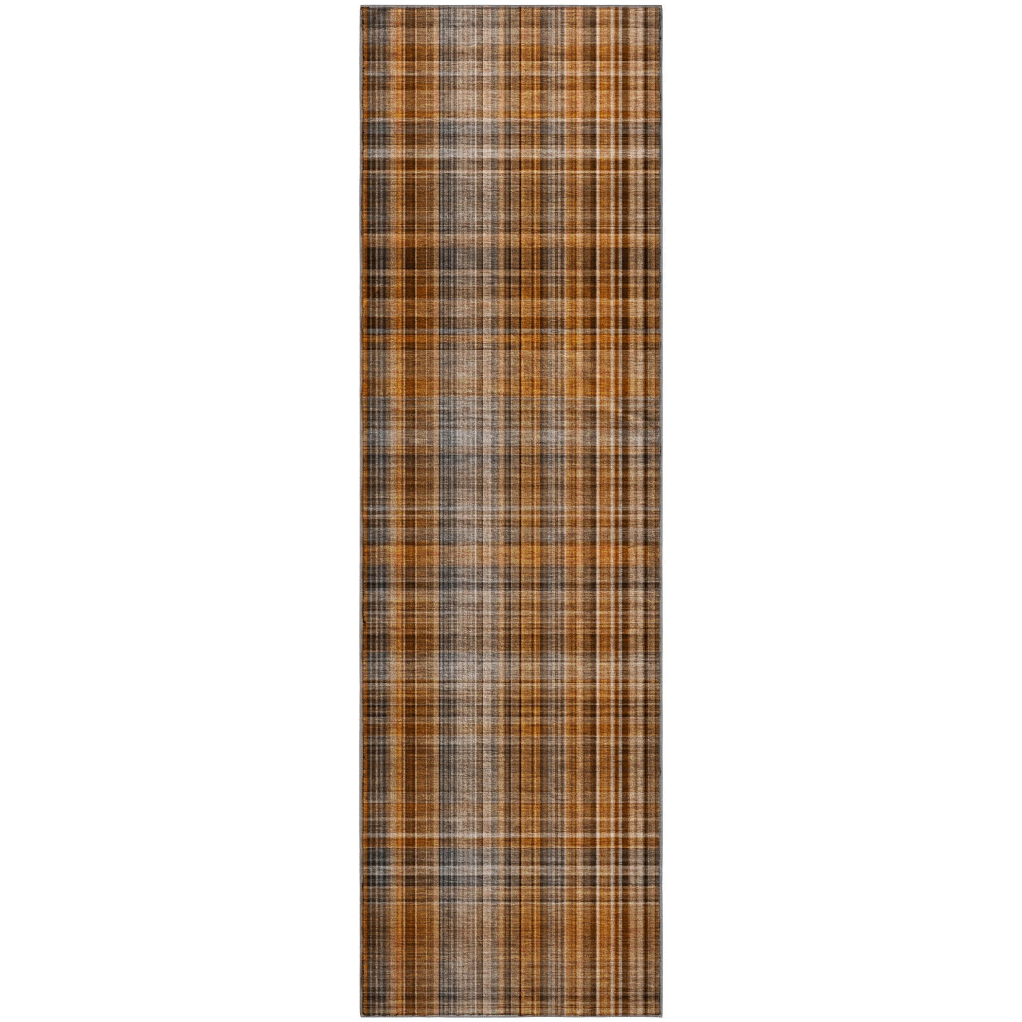 Tallinn Machine Washable Transitional Terracotta Orange Rug 2'3" x 7'6" #shape_Runner