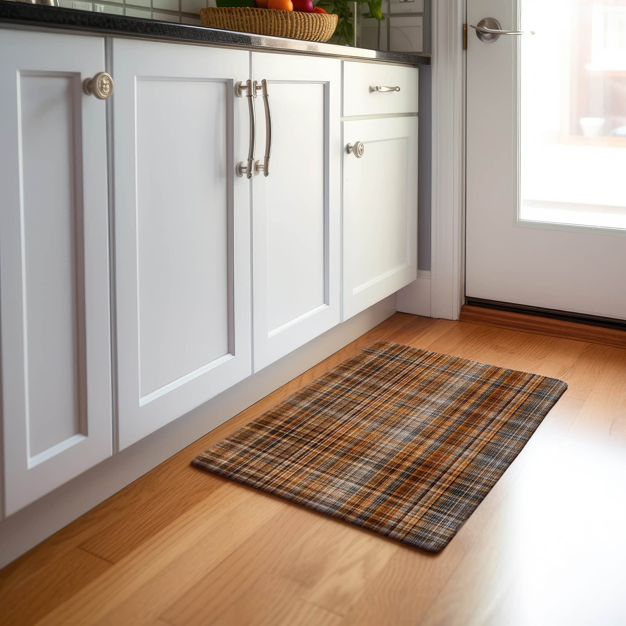 Tallinn Machine Washable Transitional Terracotta Orange Rug 1'8" x 2'6" #shape_Rectangle
