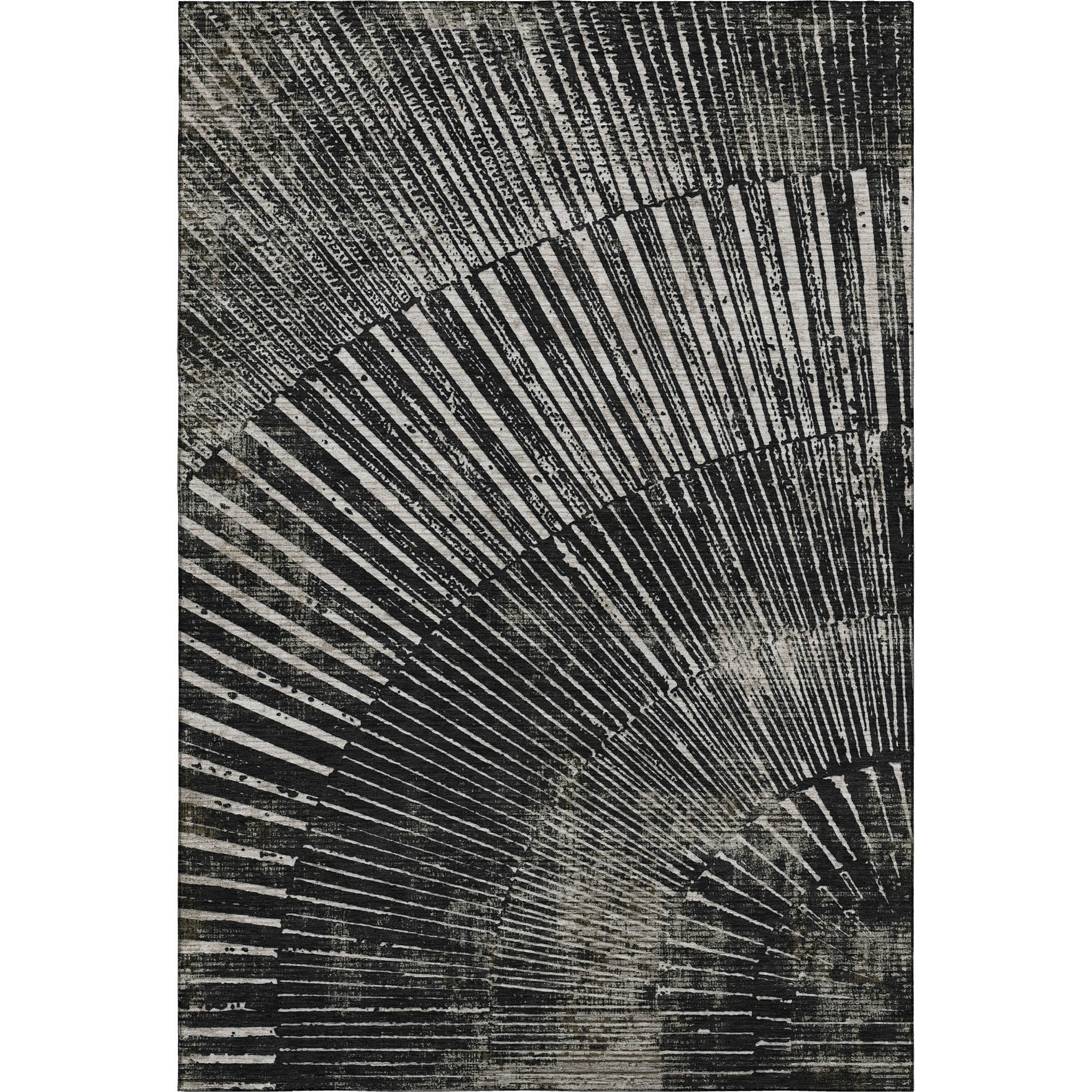Split Machine Washable Transitional Black Rug 2'6" x 3'10" #shape_Rectangle