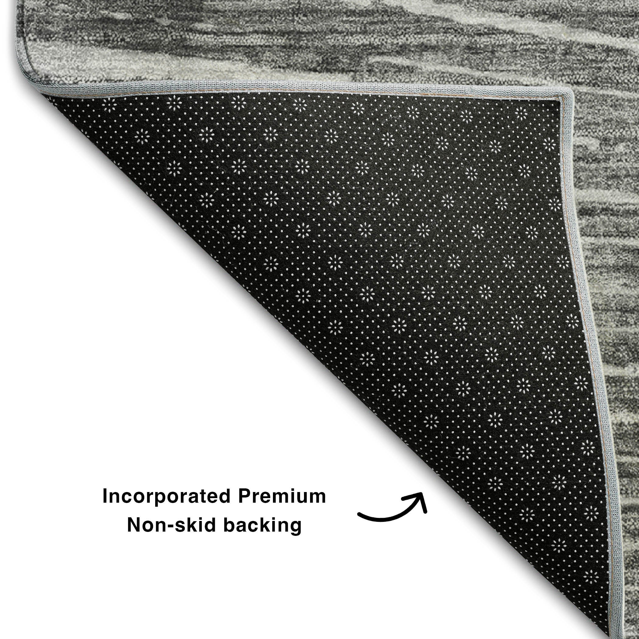 Split Machine Washable Transitional Gray Rug 1'8" x 2'6" #shape_Rectangle