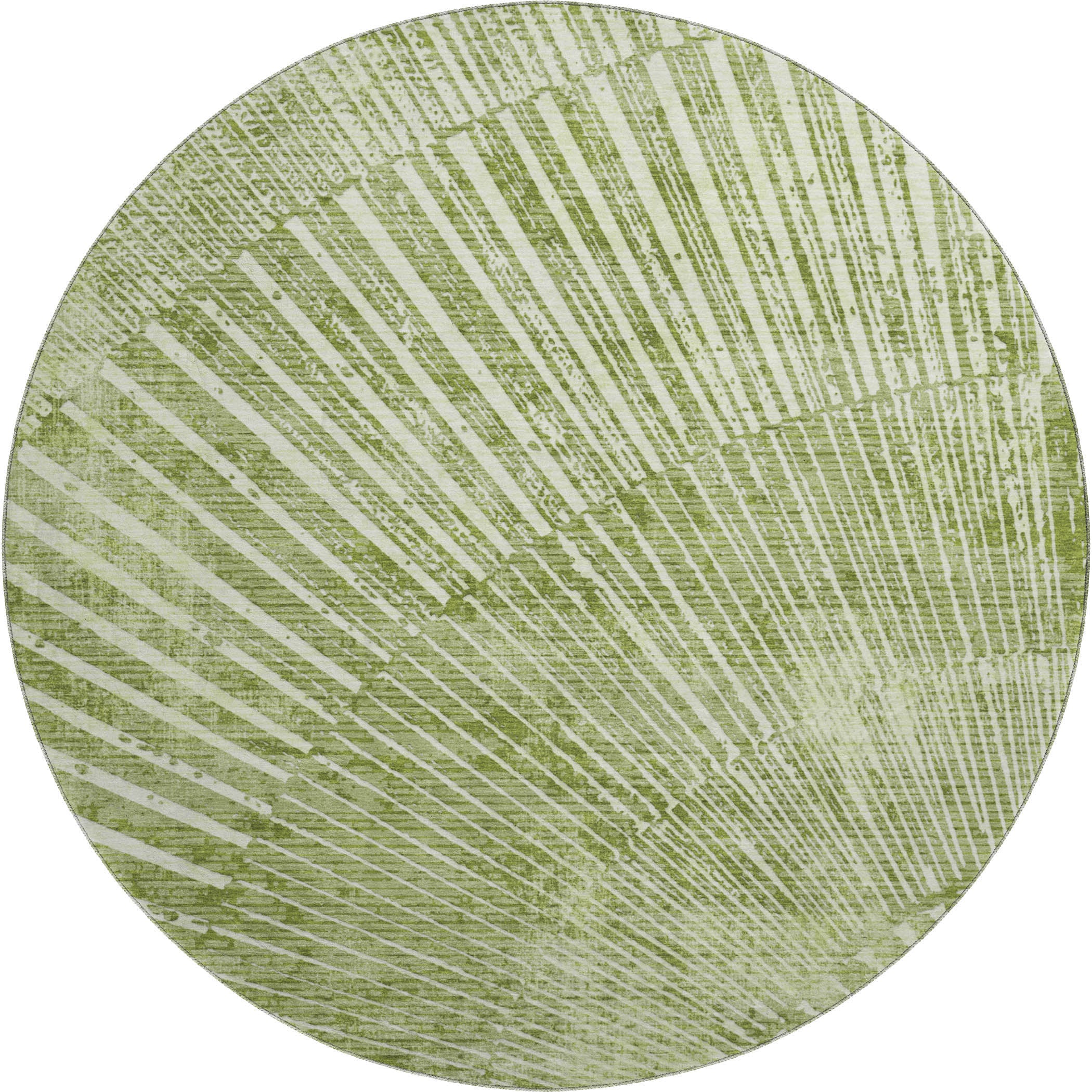Split Machine Washable Transitional Sage Green Rug 8' x 8' #shape_Round