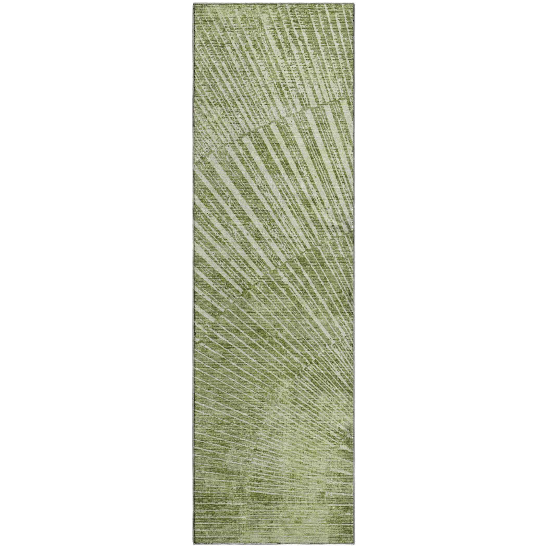 Split Machine Washable Transitional Sage Green Rug 2'3" x 7'6" #shape_Runner