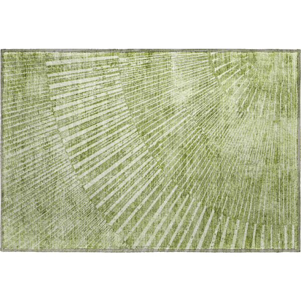 Split Machine Washable Transitional Sage Green Rug 1'8" x 2'6"