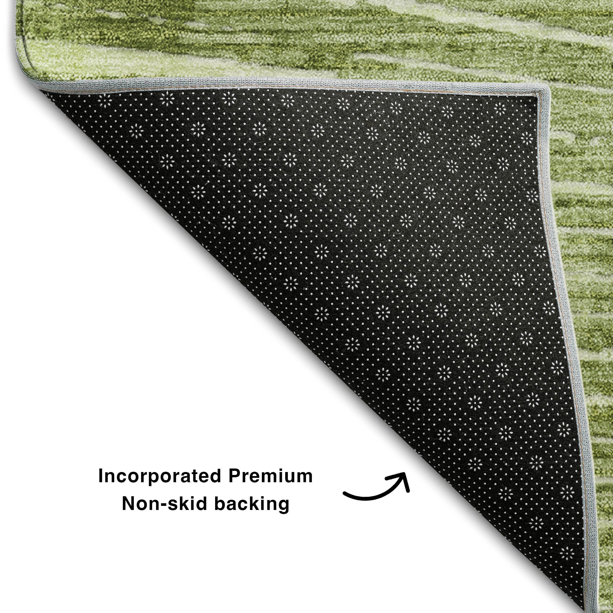 Split Machine Washable Transitional Sage Green Rug 1'8" x 2'6" #shape_Rectangle