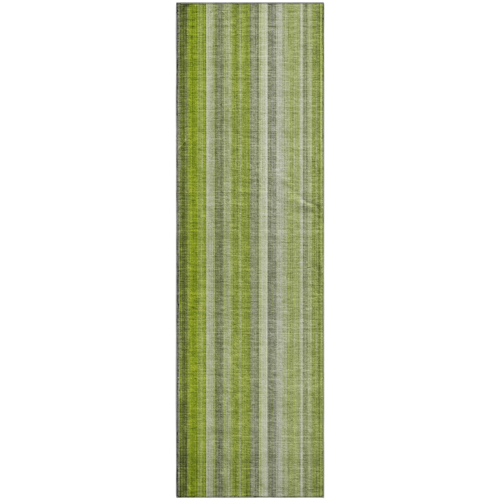 Siena Machine Washable Transitional Green Rug 2'3" x 7'6" #shape_Runner