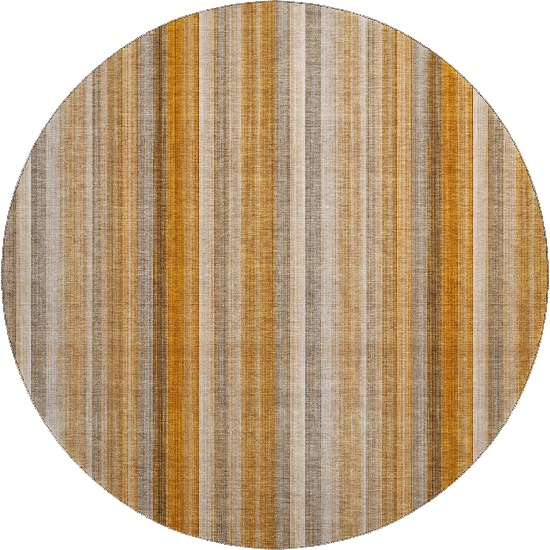 Siena Machine Washable Transitional Paprika Orange Rug 8' x 8' #shape_Round