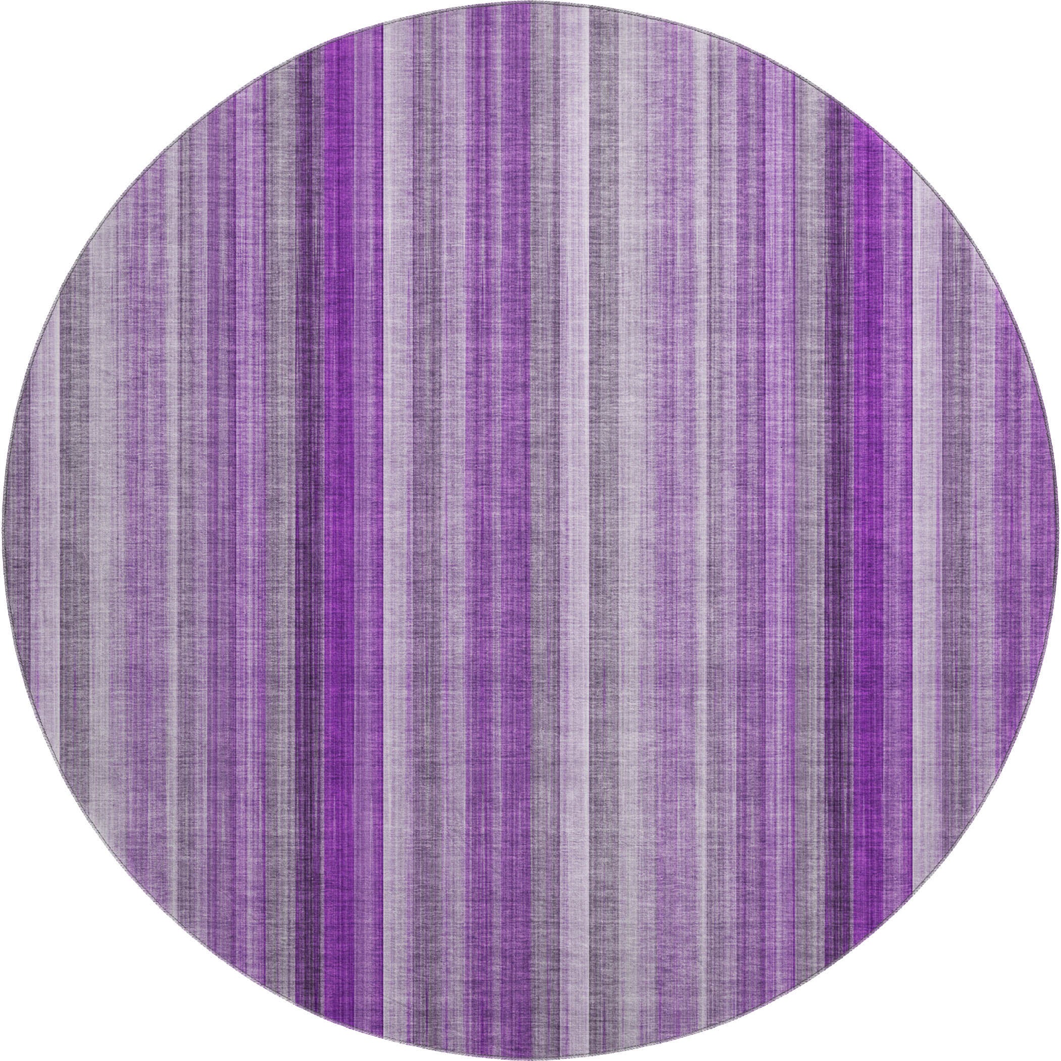 Siena Machine Washable Transitional Purple Rug 8' x 8' #shape_Round