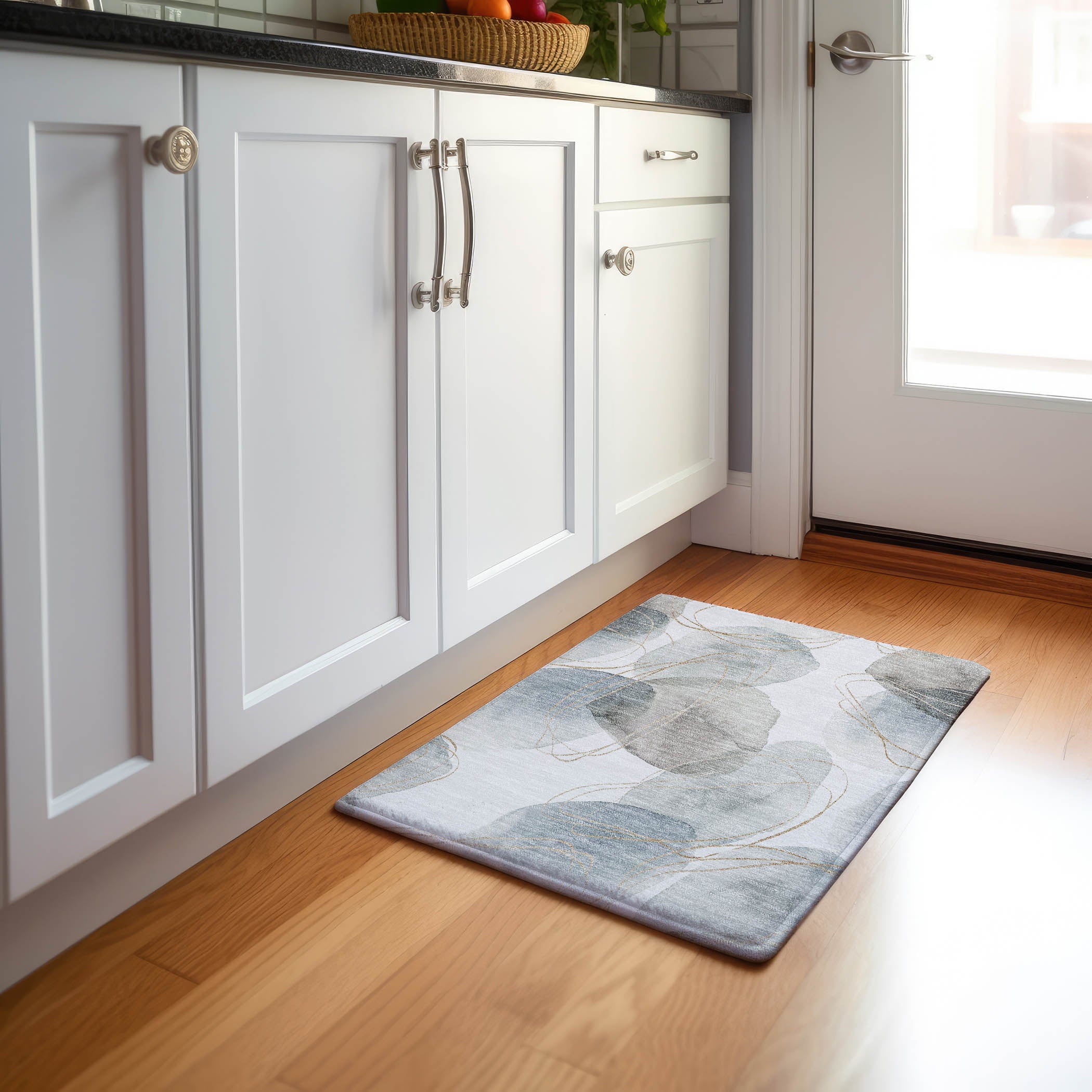 Kathmandu Machine Washable Contemporary Ivory Rug 1'8" x 2'6" #shape_Rectangle