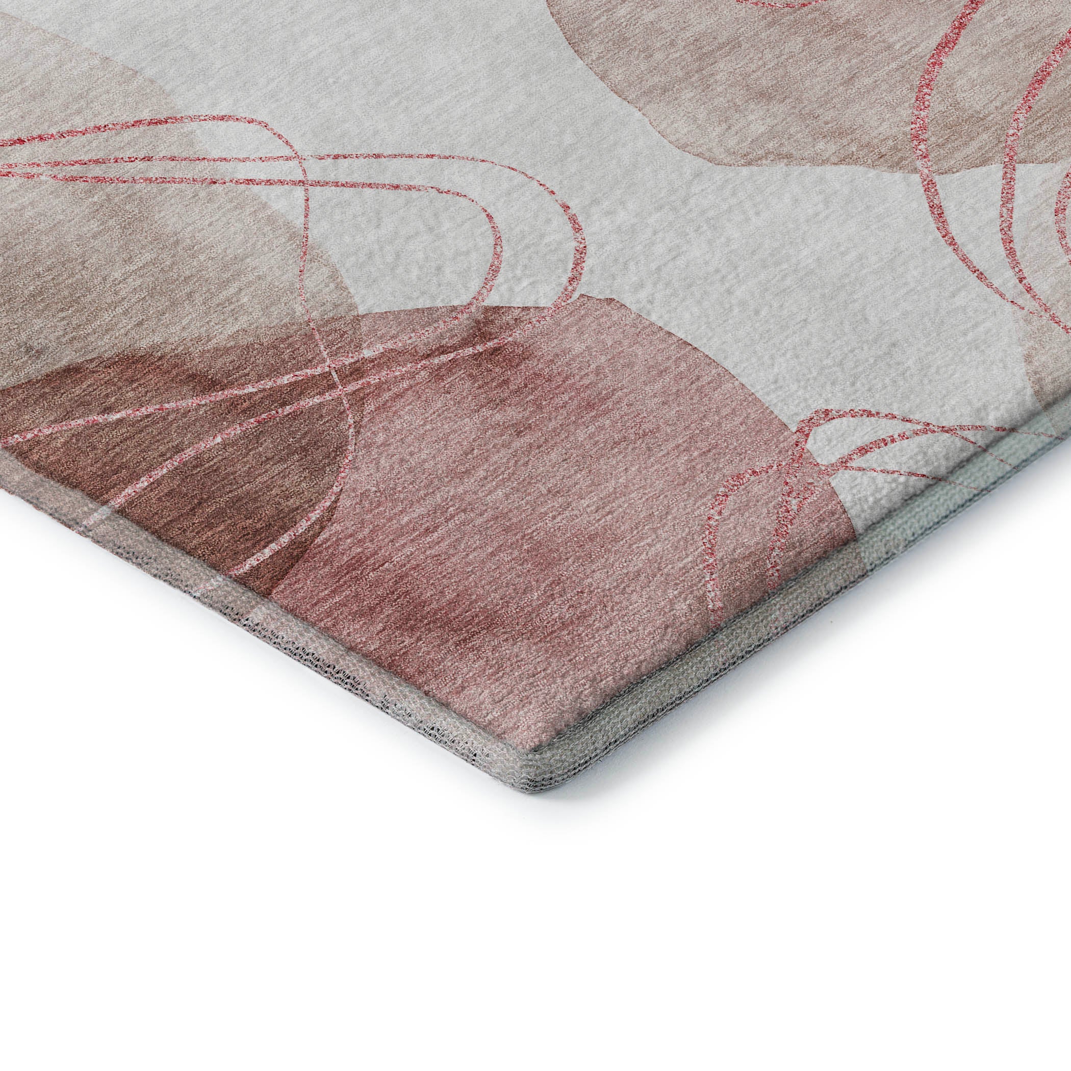 Kathmandu Machine Washable Contemporary Merlot Red Rug 1'8" x 2'6" #shape_Rectangle