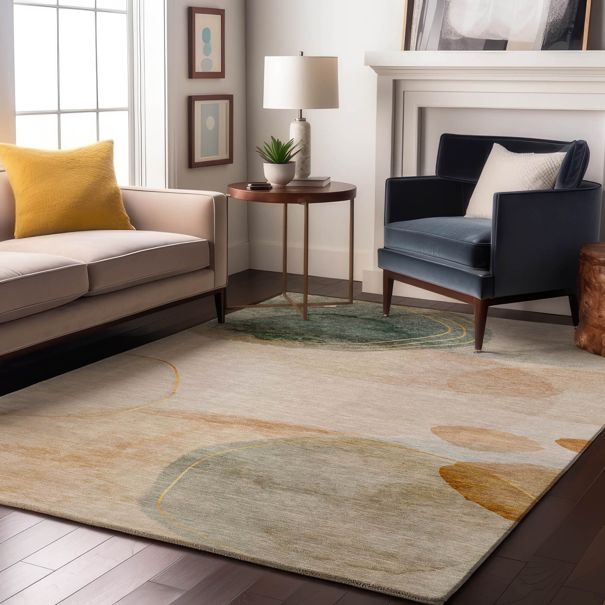 Reykjavik Machine Washable Transitional Beige Brown Rug 2'6" x 3'10" #shape_Rectangle