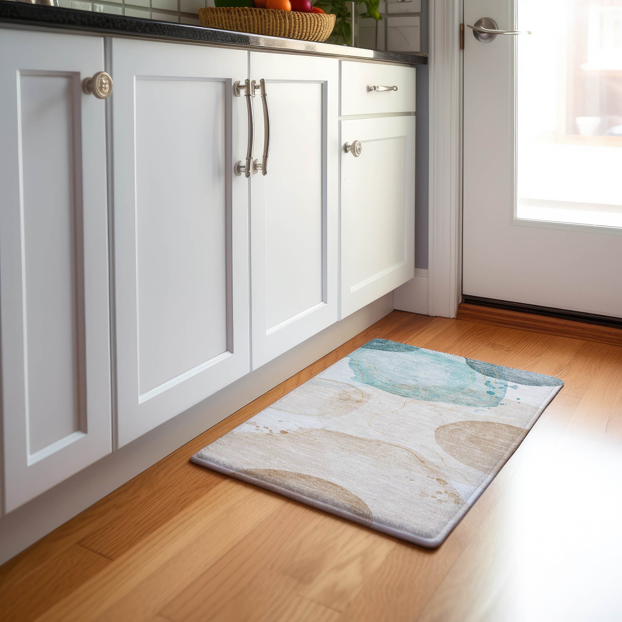 Antigua Machine Washable Transitional Beige Brown Rug 1'8" x 2'6" #shape_Rectangle