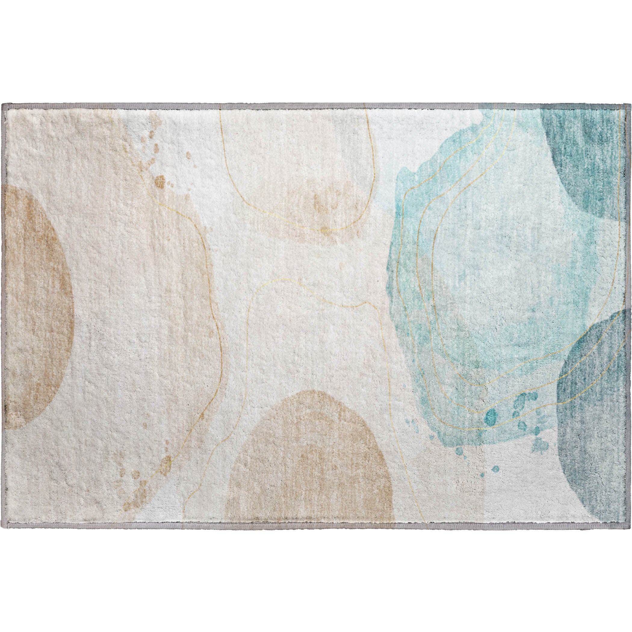 Antigua Machine Washable Transitional Beige Brown Rug 1'8" x 2'6" #shape_Rectangle