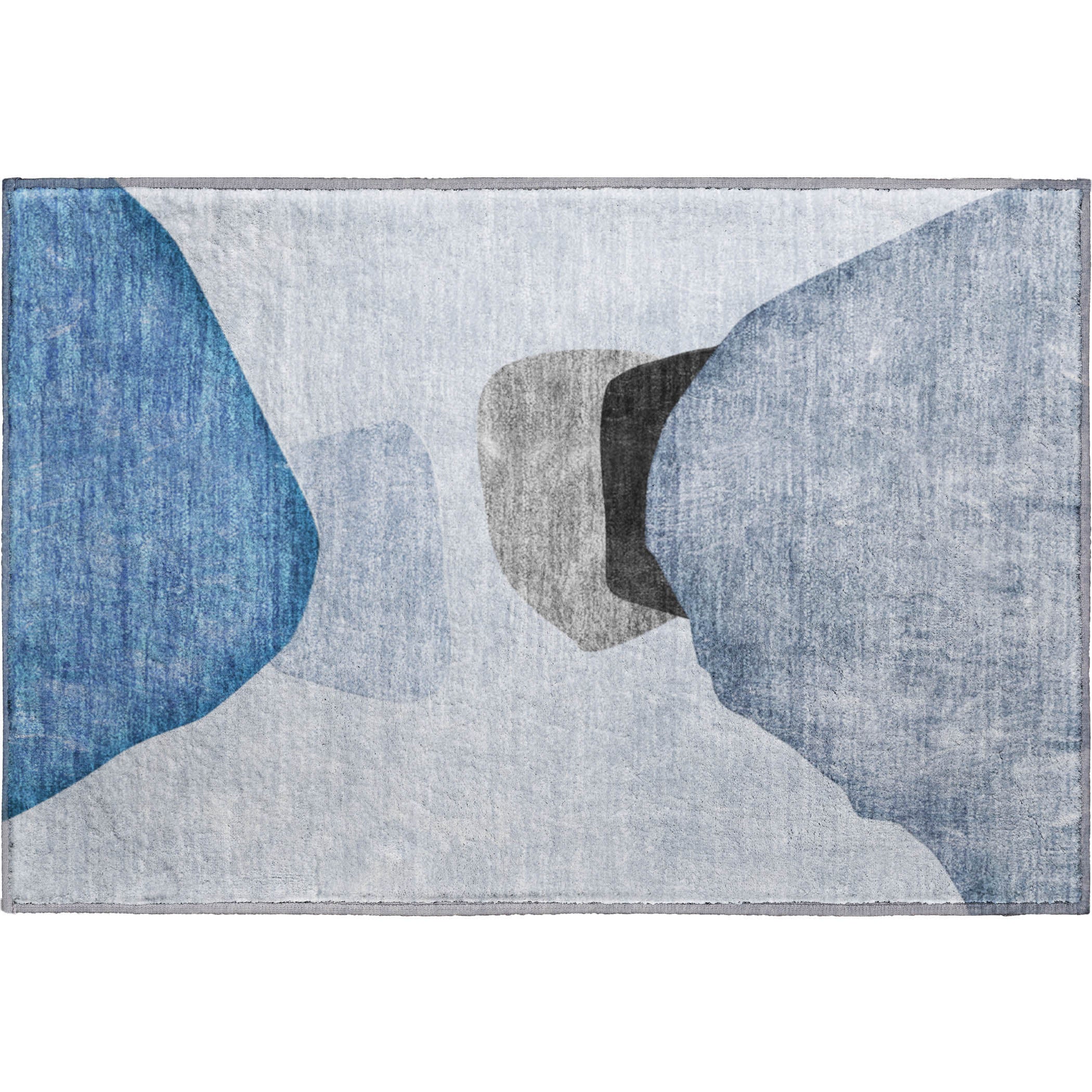 Seoul Machine Washable Transitional Blue Rug 1'8" x 2'6" #shape_Rectangle