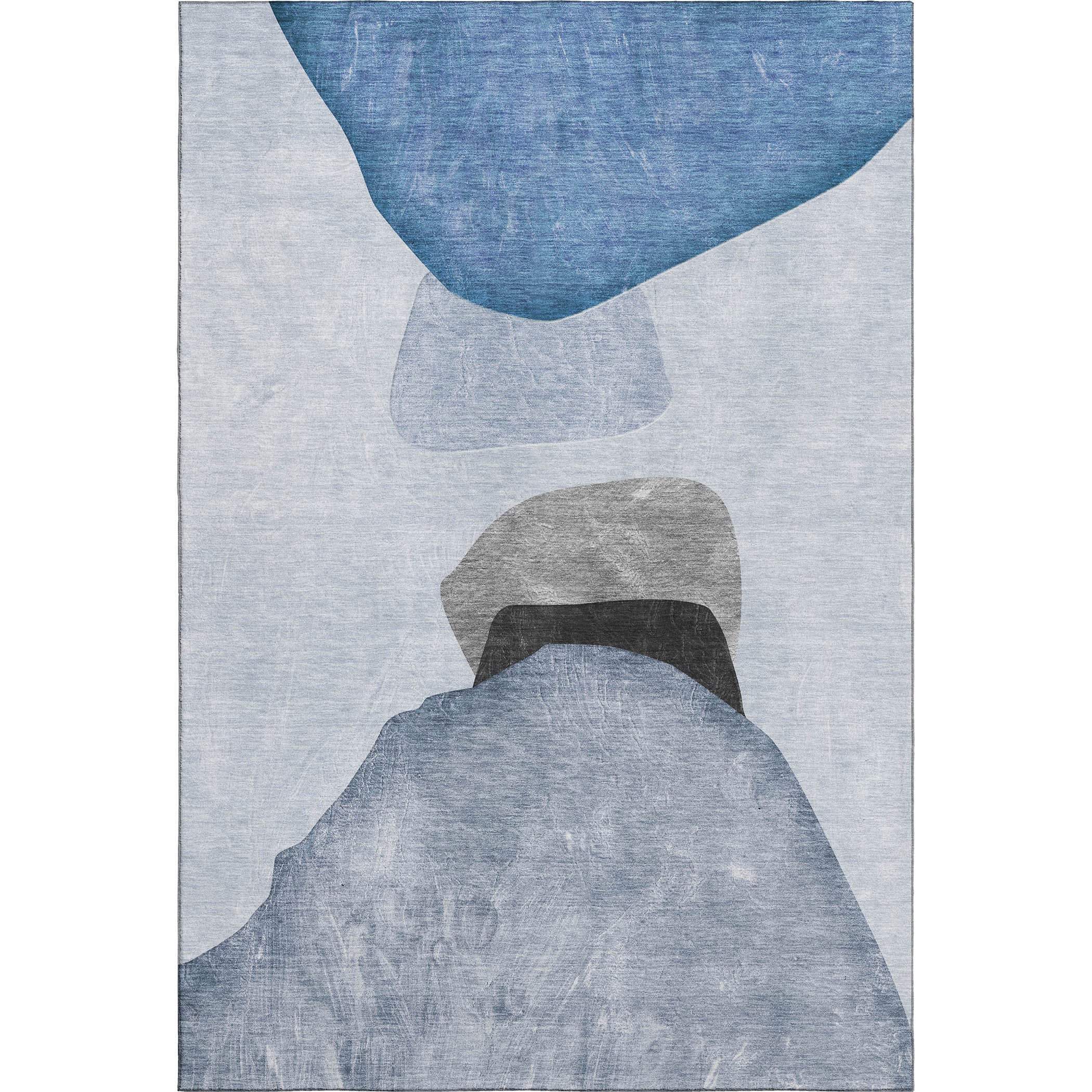 Seoul Machine Washable Transitional Blue Rug 2'6" x 3'10" #shape_Rectangle