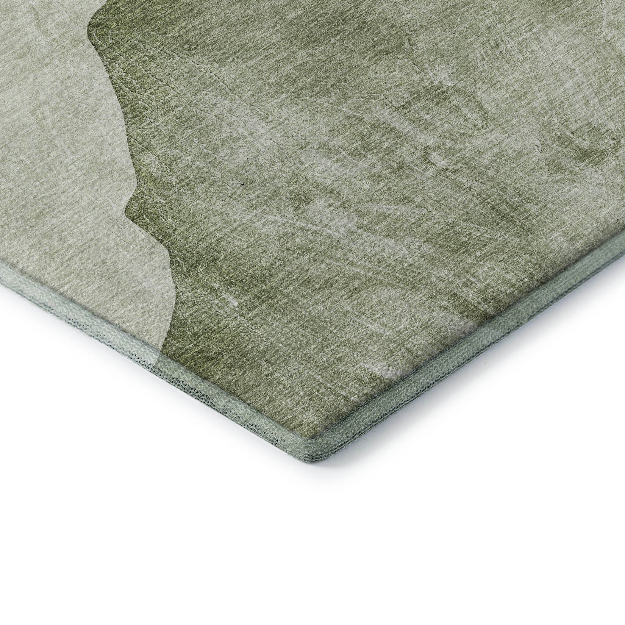 Seoul Machine Washable Transitional Green Rug 1'8" x 2'6" #shape_Rectangle