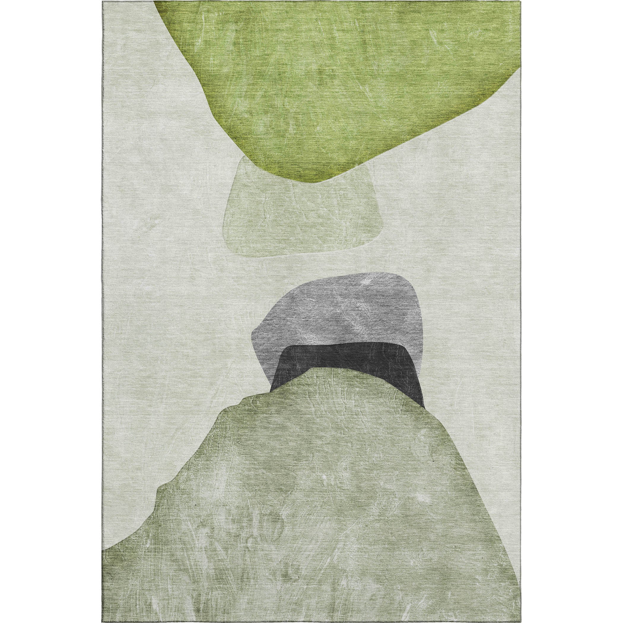 Seoul Machine Washable Transitional Green Rug 2'6" x 3'10" #shape_Rectangle