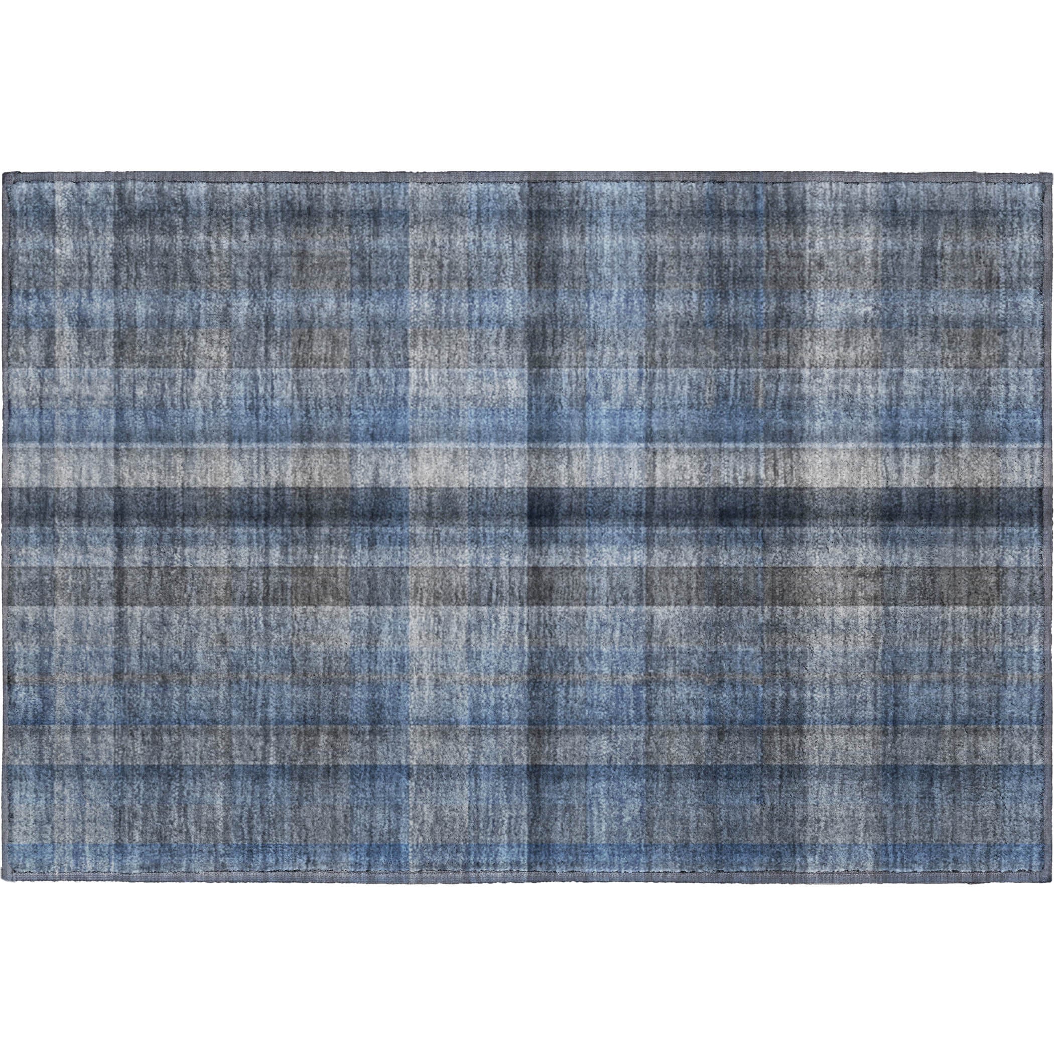 Havana Machine Washable Transitional Blue Rug 1'8" x 2'6" #shape_Rectangle
