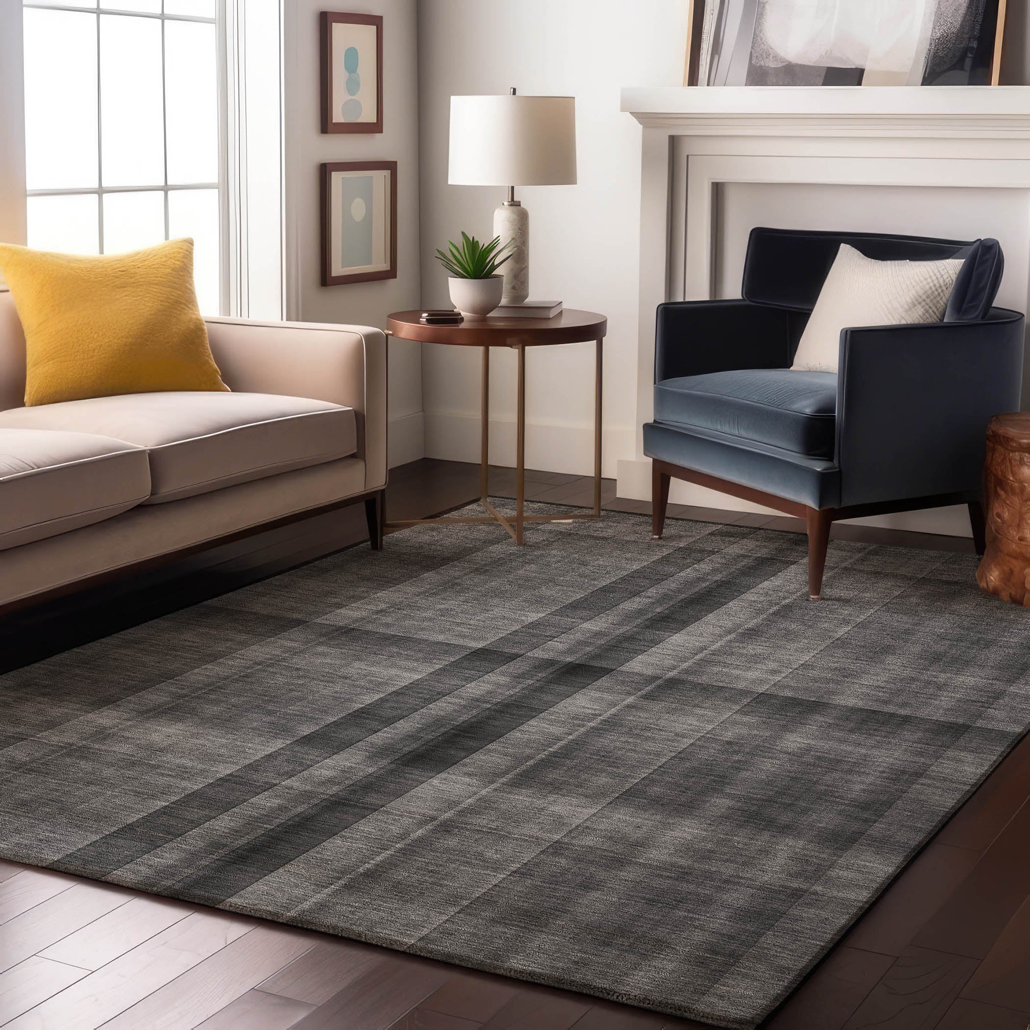 Havana Machine Washable Transitional Gray Rug 2'6" x 3'10" #shape_Rectangle