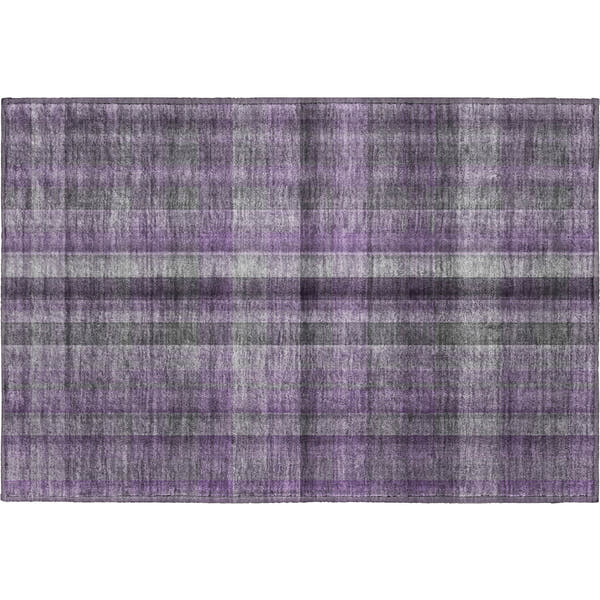 Havana Machine Washable Transitional Purple Rug 1'8" x 2'6"