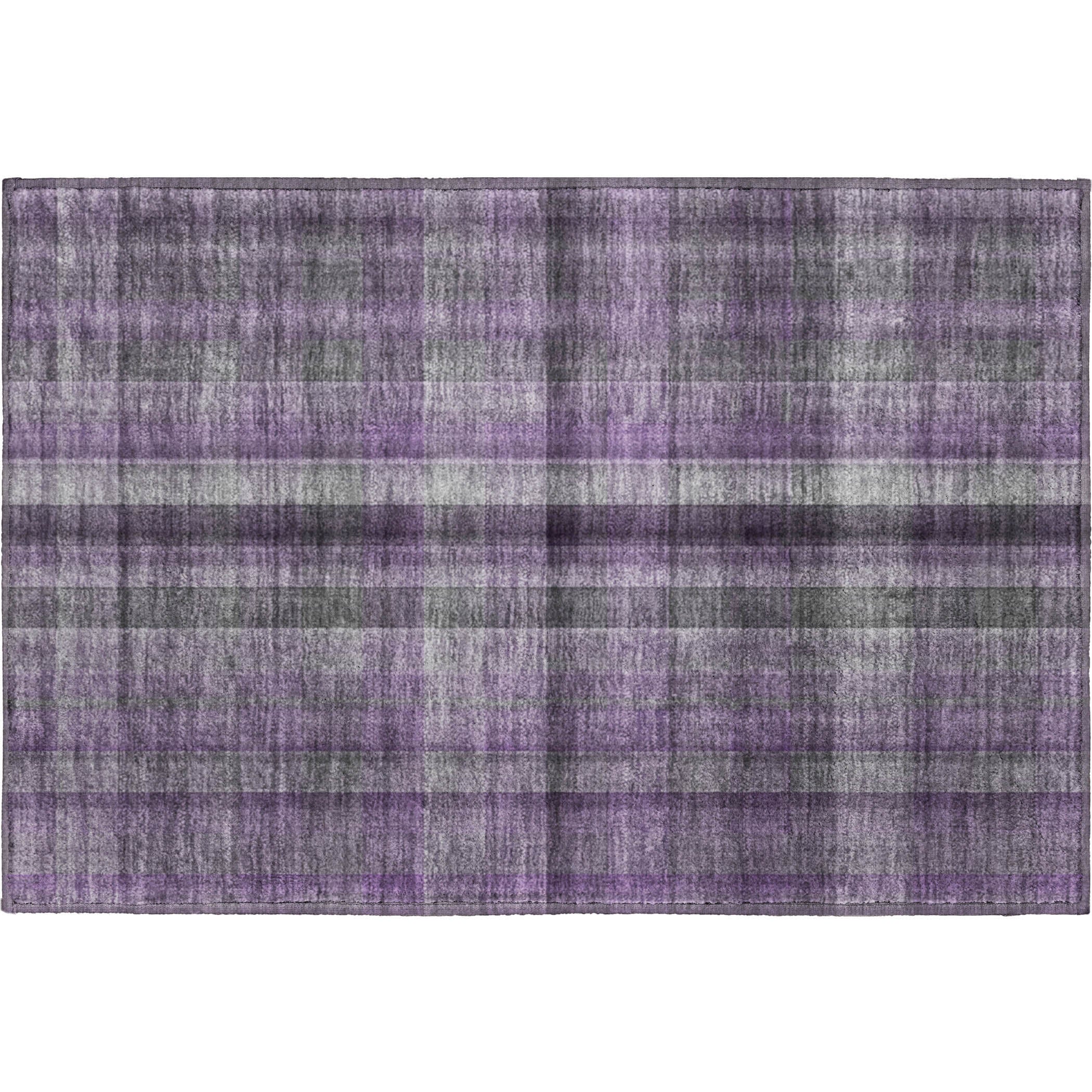 Havana Machine Washable Transitional Purple Rug 1'8" x 2'6" #shape_Rectangle
