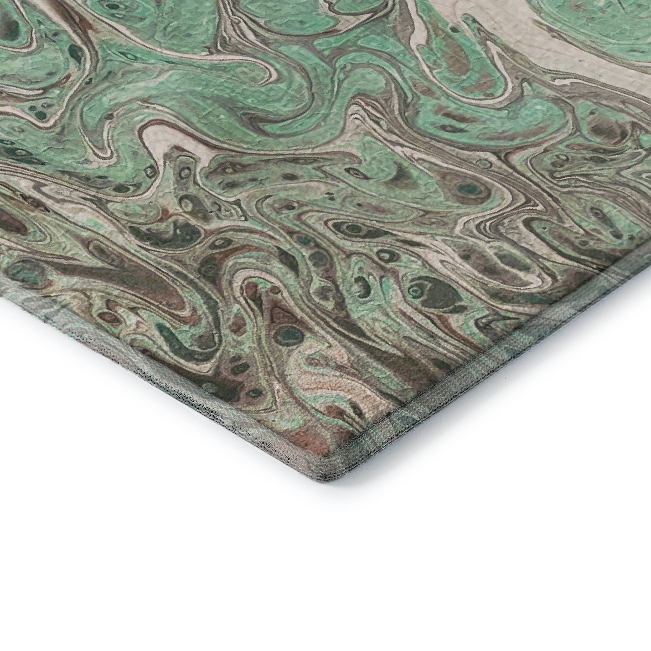 Salzburg Machine Washable Contemporary Mint Green Rug 1'8" x 2'6" #shape_Rectangle