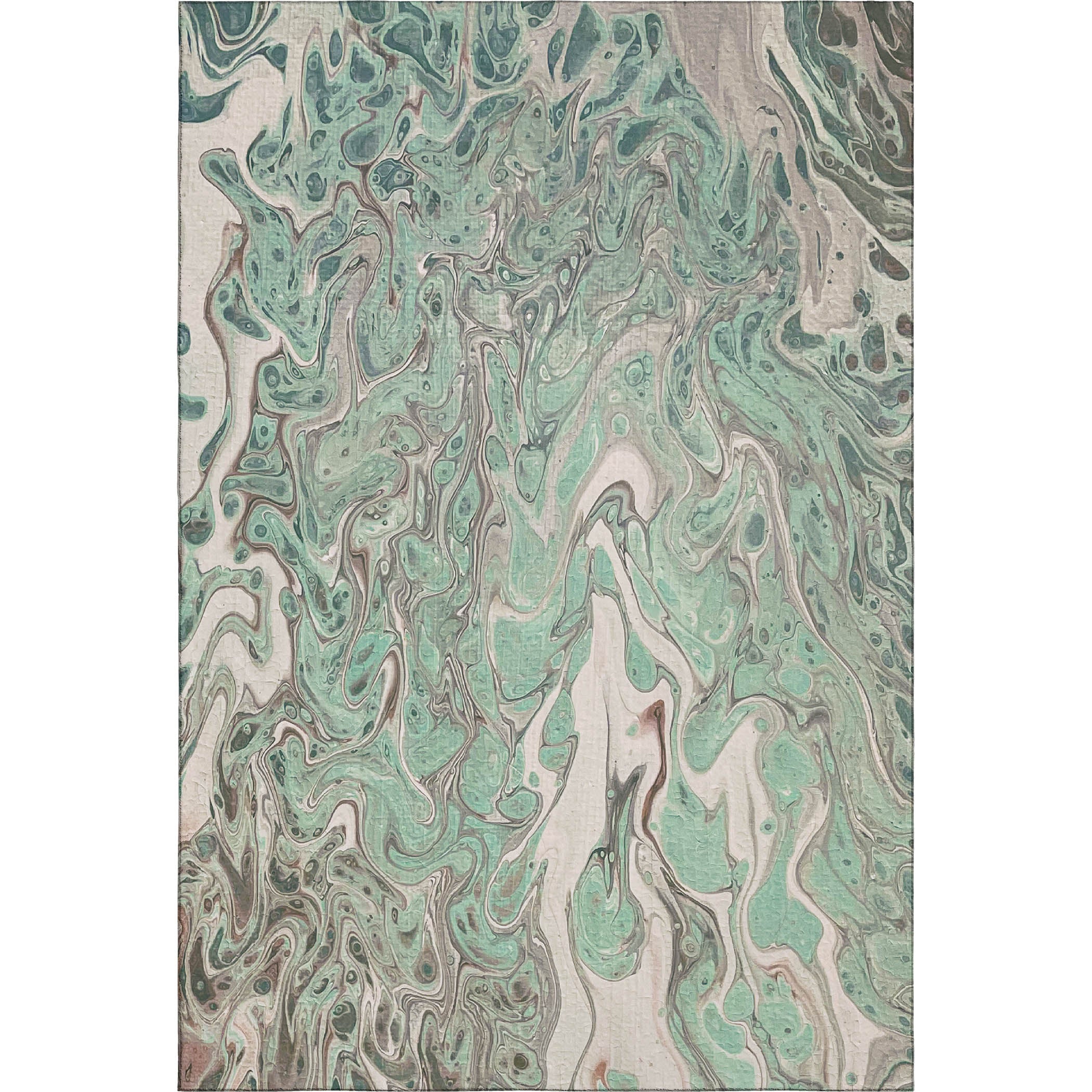 Salzburg Machine Washable Contemporary Mint Green Rug 2'6" x 3'10" #shape_Rectangle