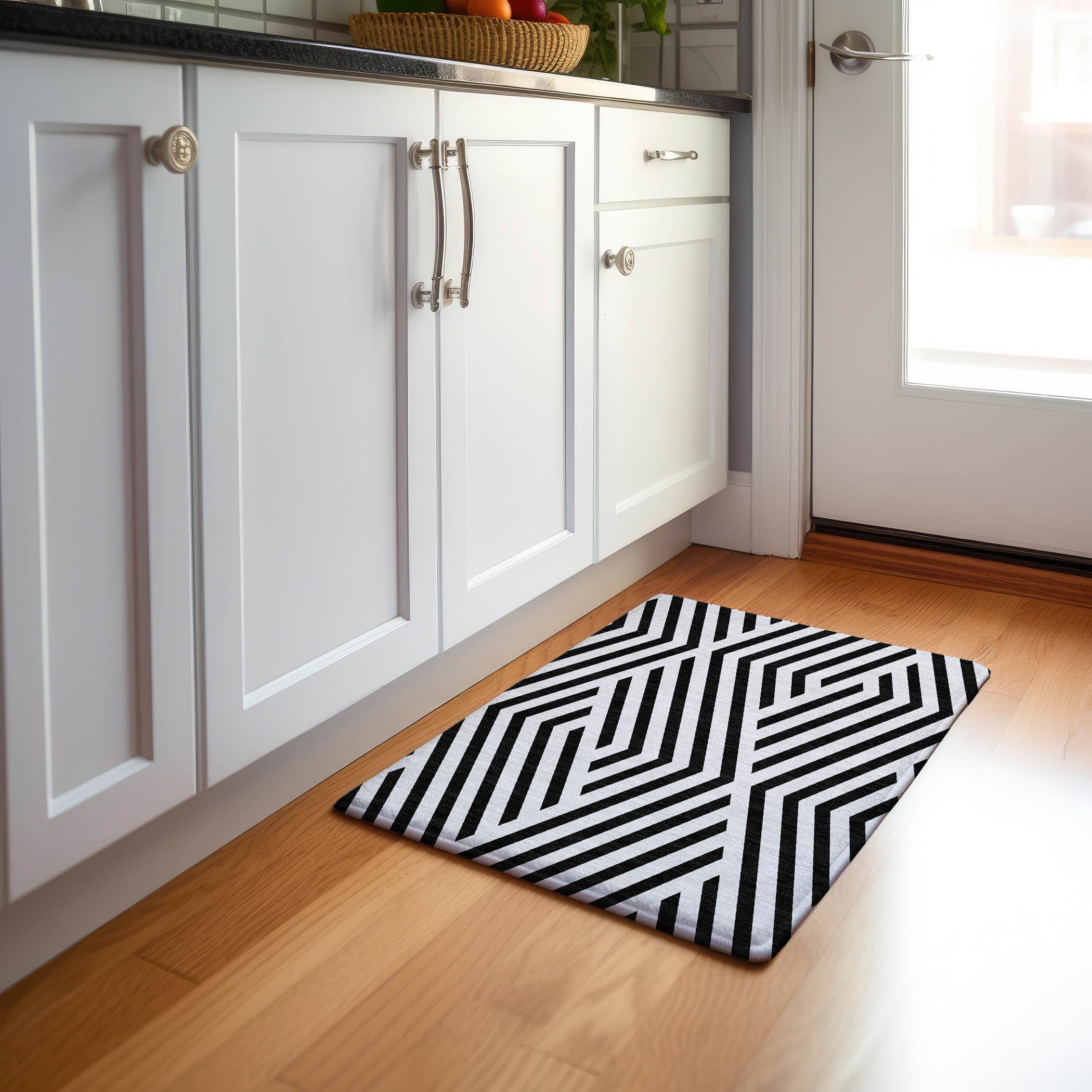 Oaxaca Machine Washable Transitional Black Rug 1'8" x 2'6" #shape_Rectangle