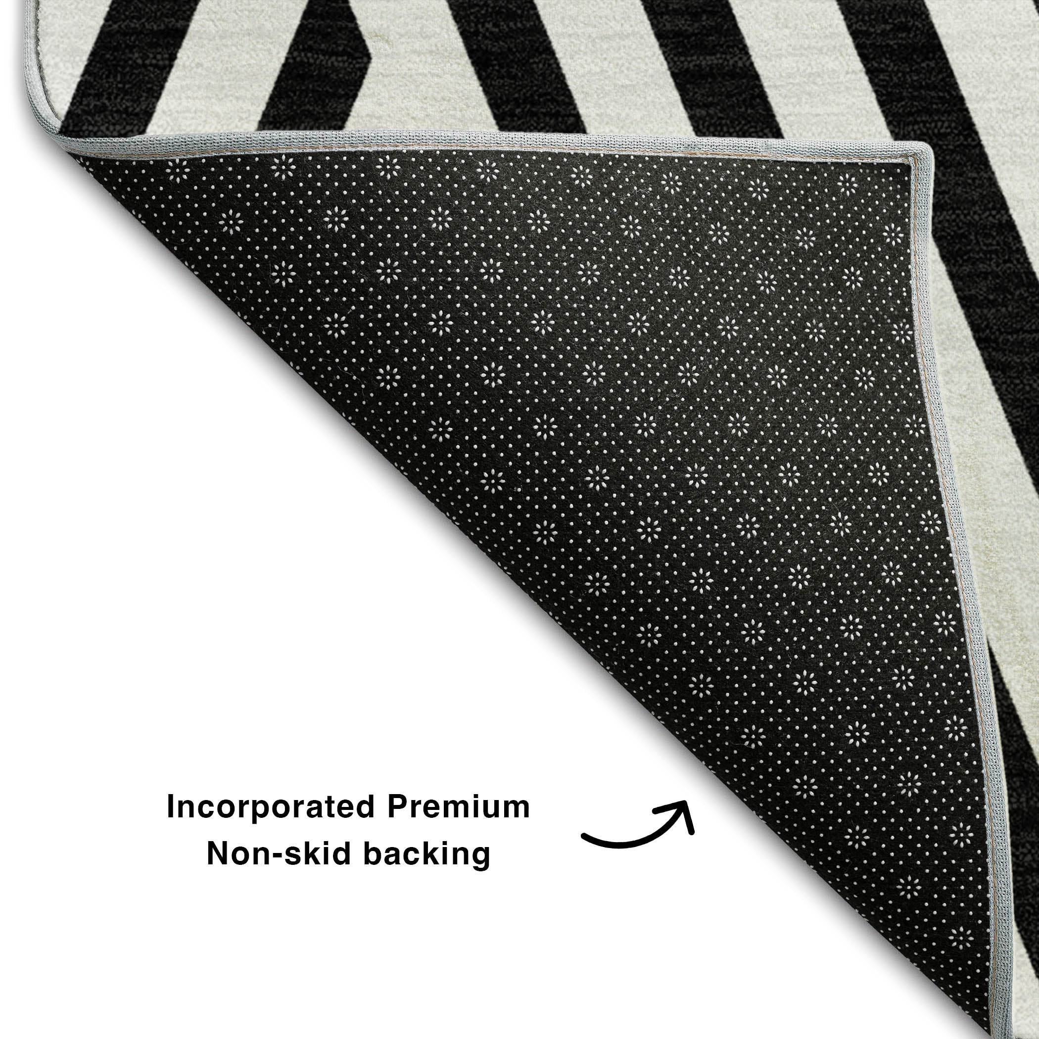 Oaxaca Machine Washable Transitional Black Rug 1'8" x 2'6" #shape_Rectangle
