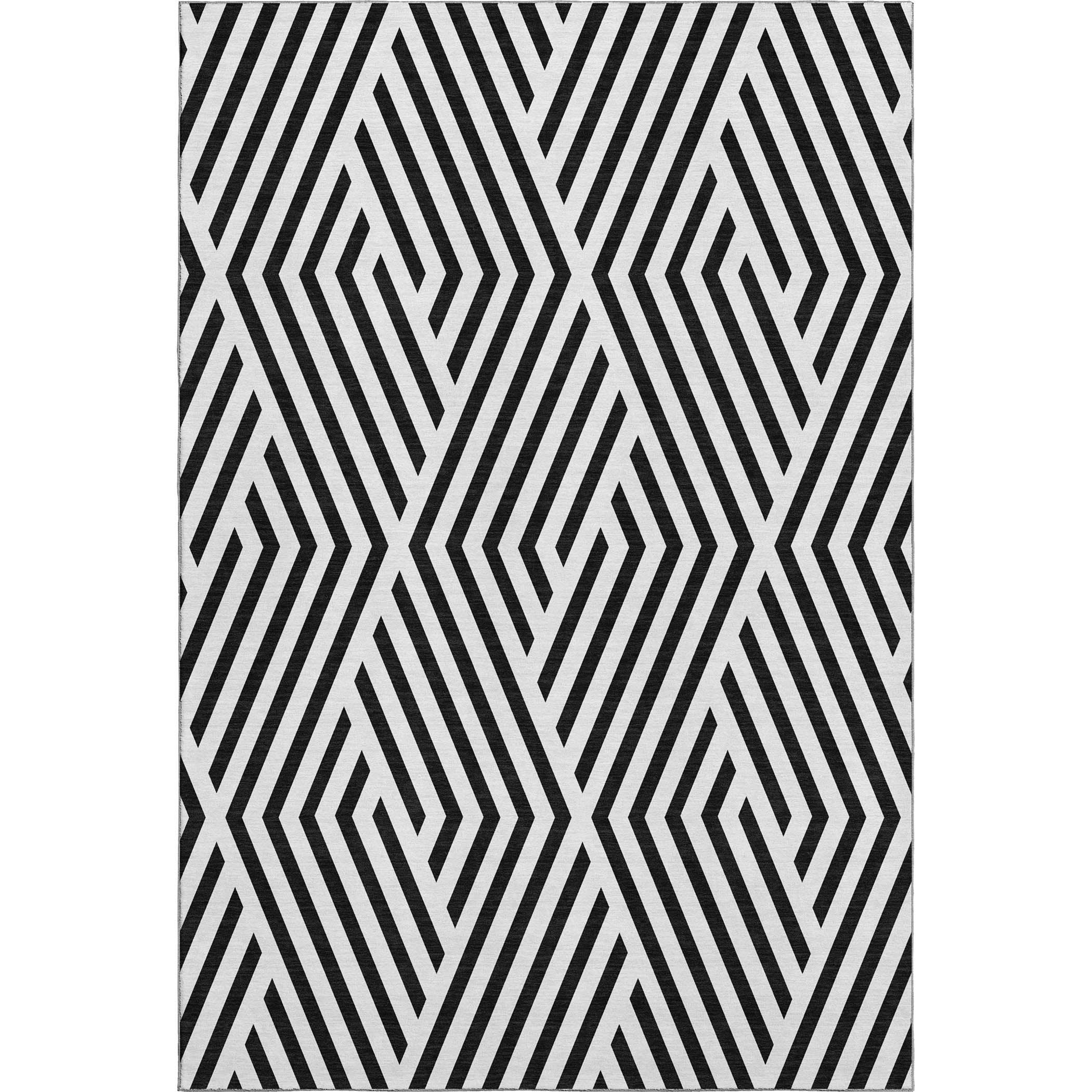Oaxaca Machine Washable Transitional Black Rug 2'6" x 3'10" #shape_Rectangle