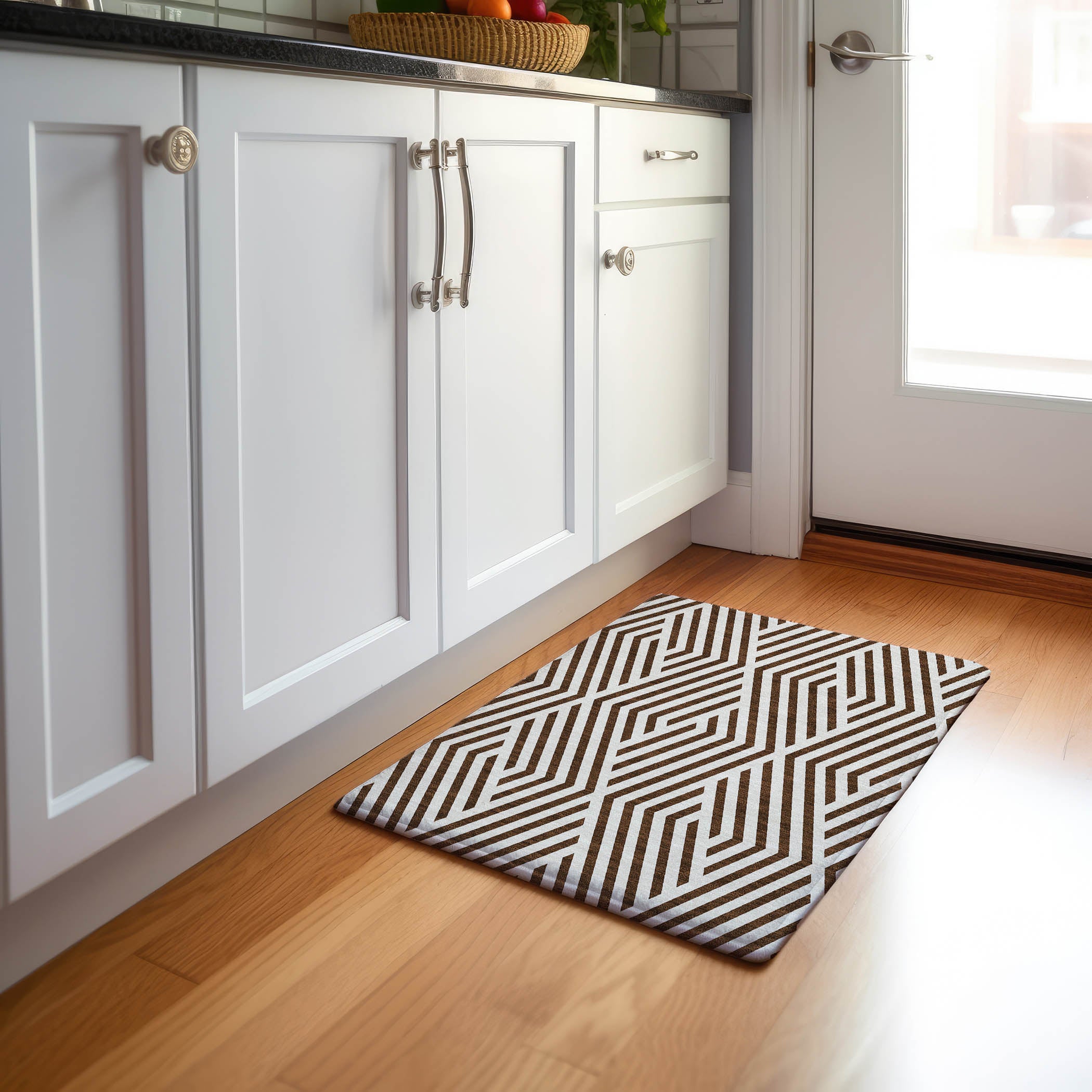 Oaxaca Machine Washable Transitional Brown Rug 1'8" x 2'6" #shape_Rectangle