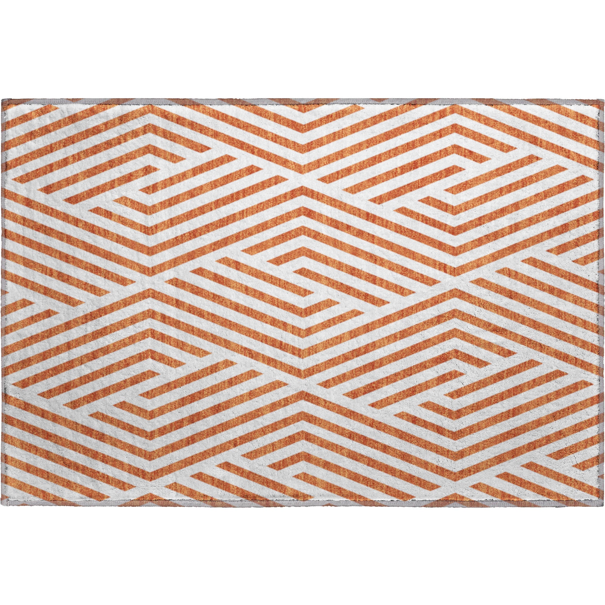 Oaxaca Machine Washable Transitional Paprika Orange Rug 1'8" x 2'6" #shape_Rectangle